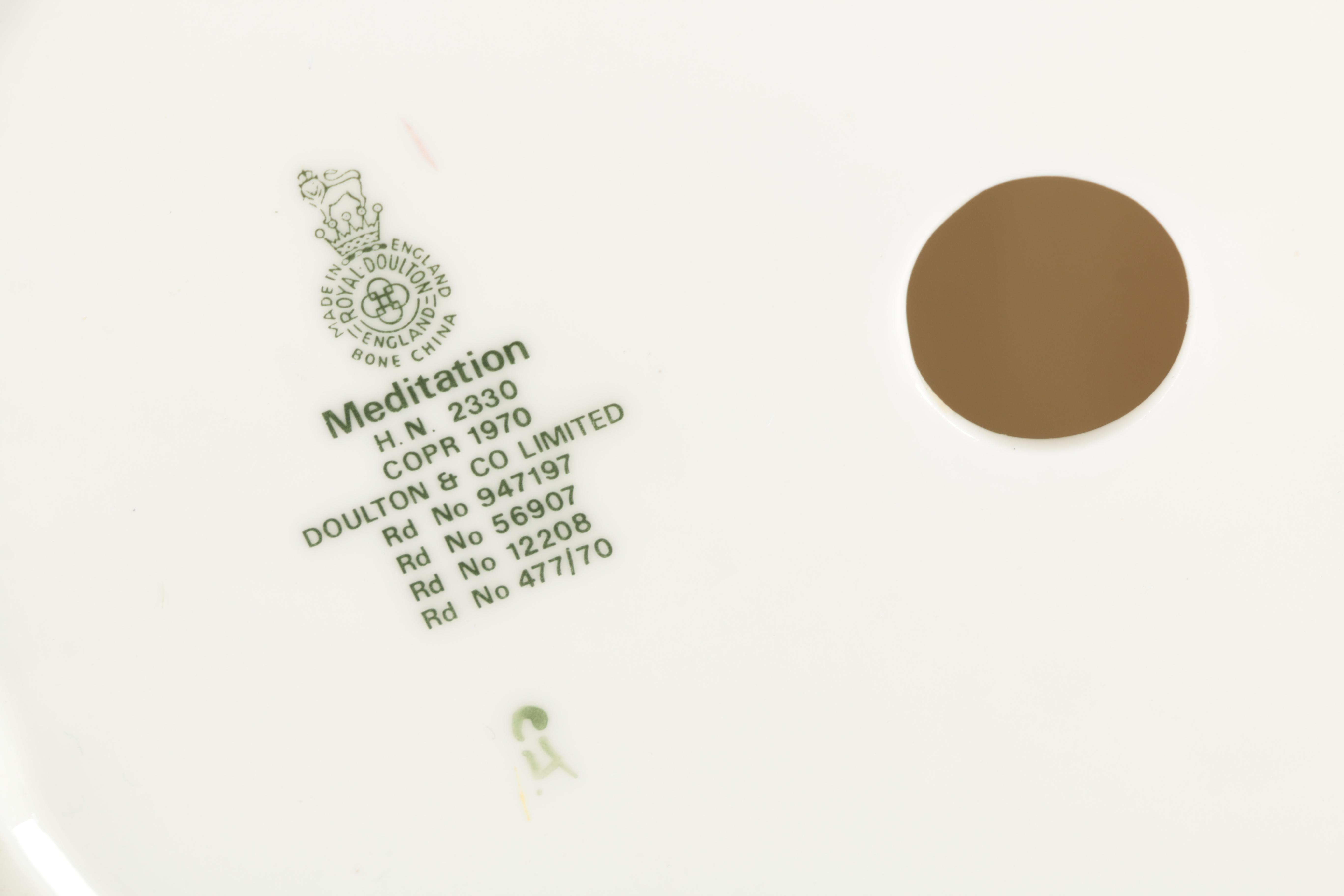 Royal Doulton "Meditation" Figurine of Woman at Writing Desk