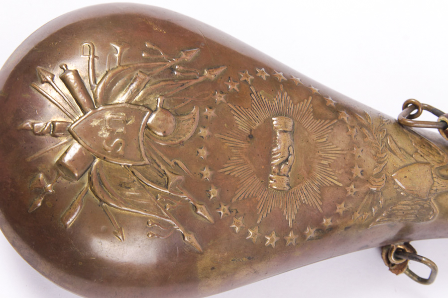 Reproduction of an Antique U.S. Military Gun Powder Flask