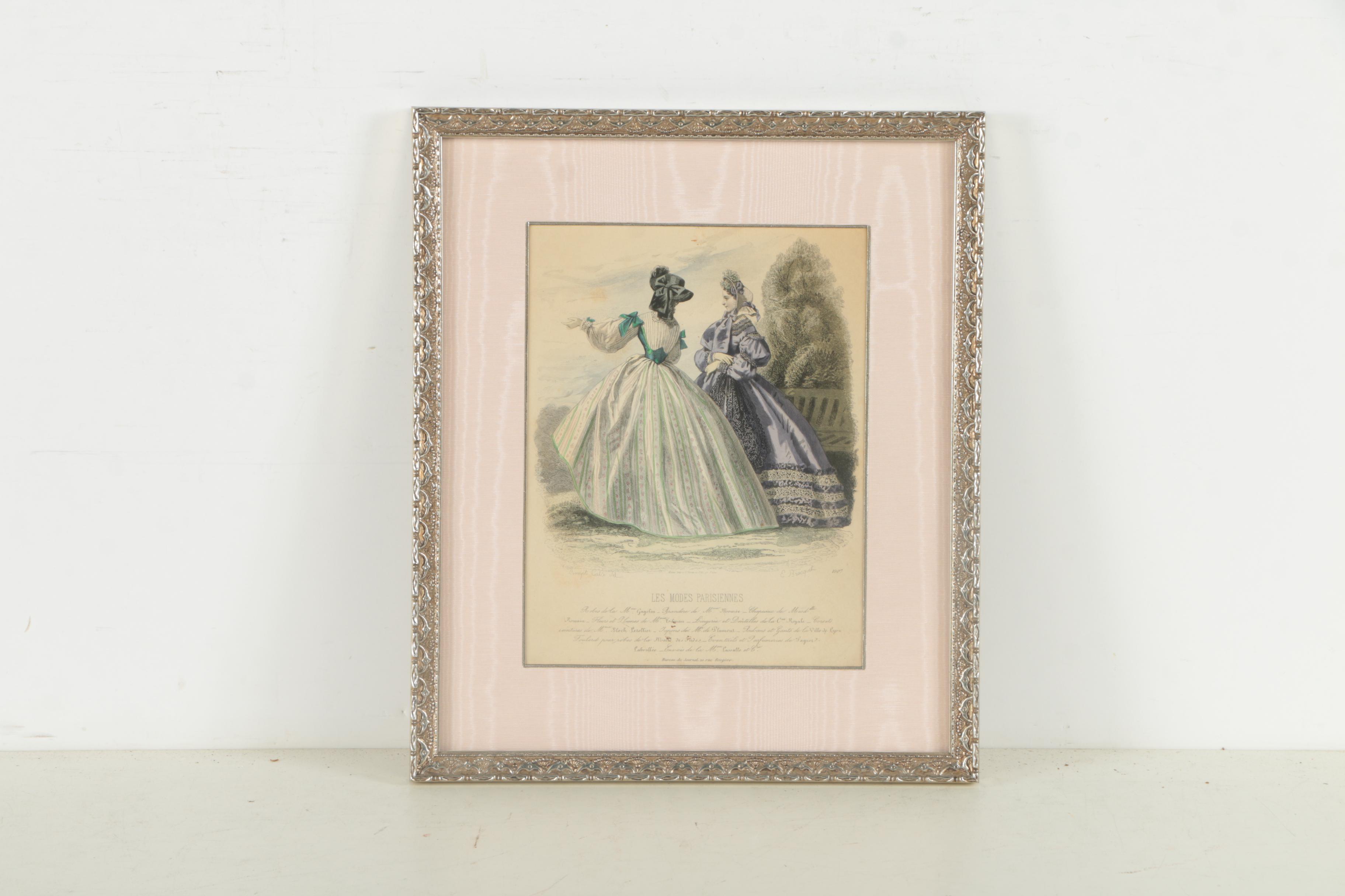 Hand-Colored Engravings of 19th Century Fashion Plates