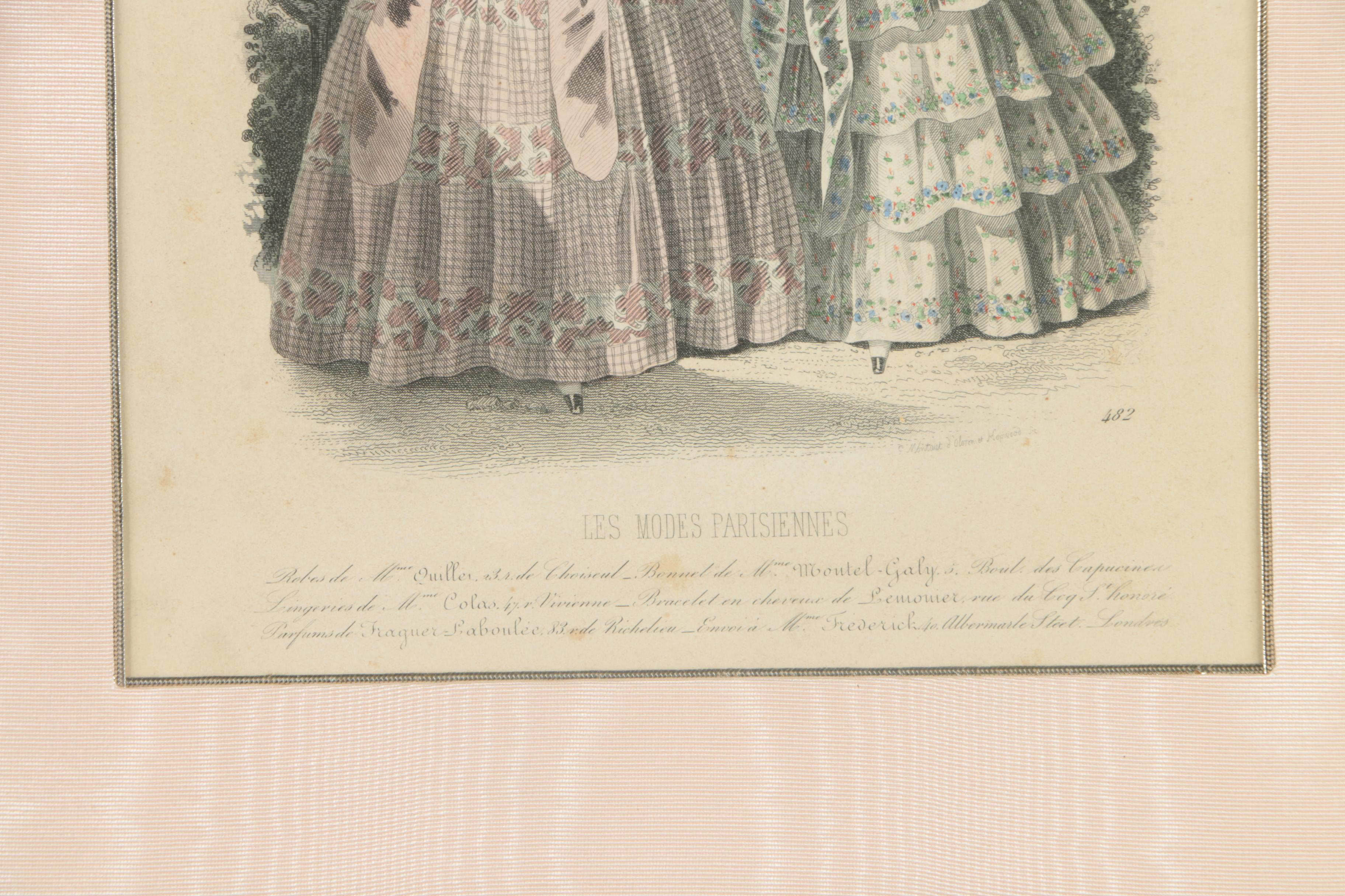 Hand-Colored Engravings of 19th Century Fashion Plates