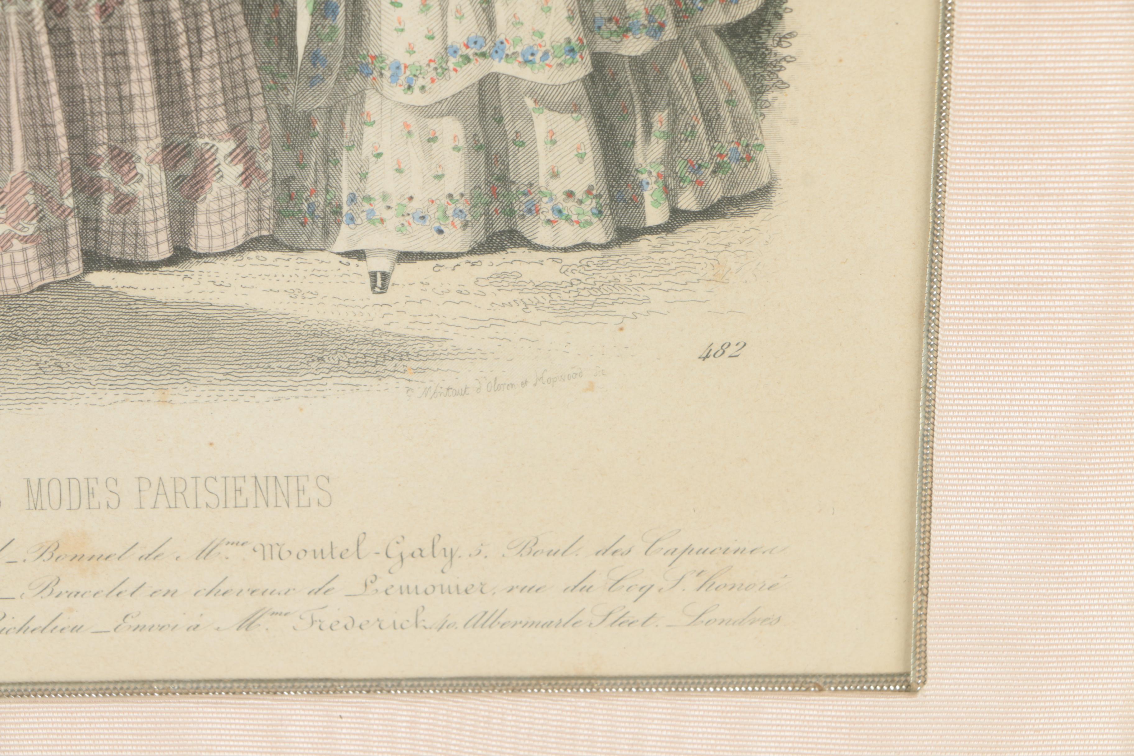 Hand-Colored Engravings of 19th Century Fashion Plates