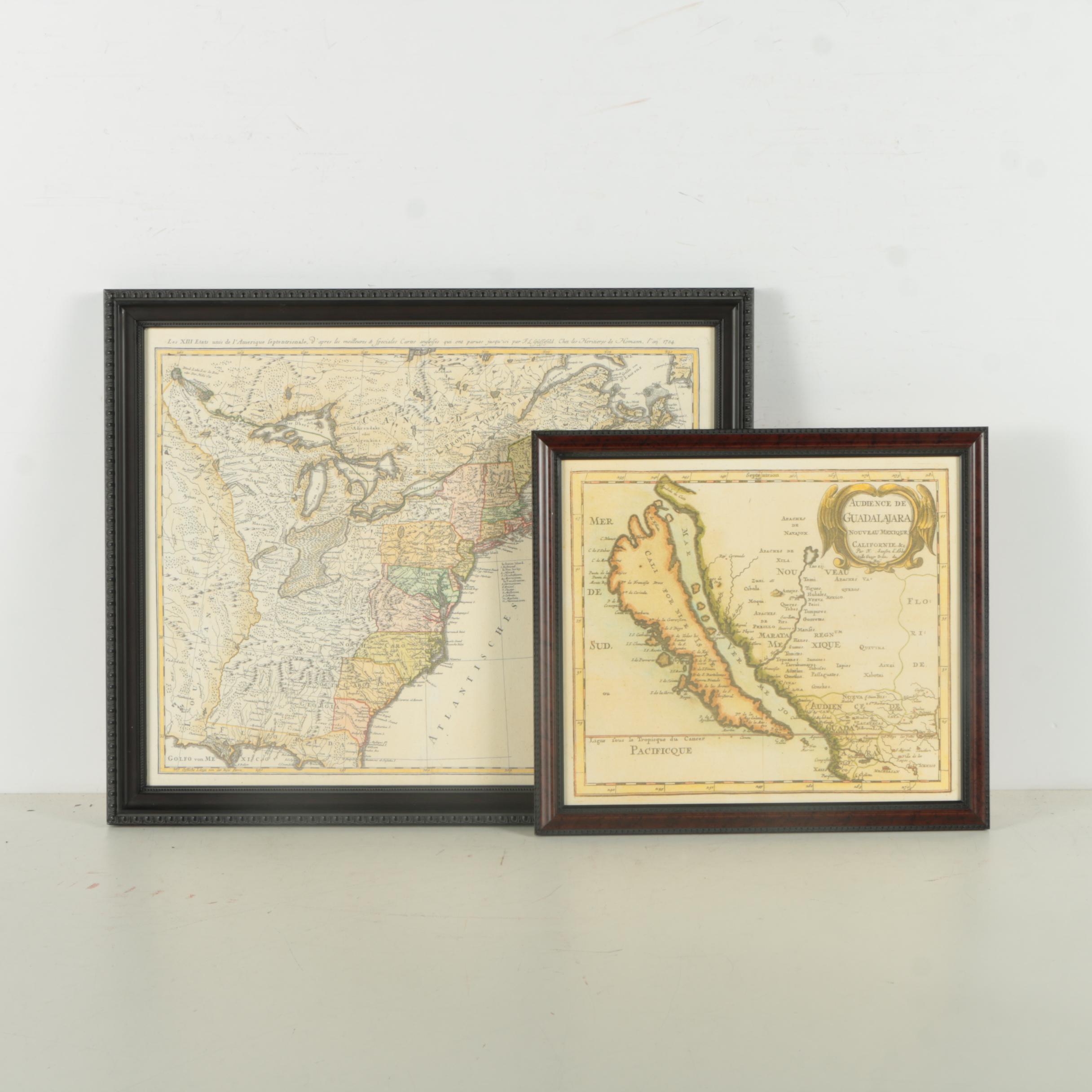 Giclee Print Reproductions of United States Maps