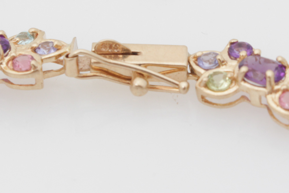 10K Yellow Gold Multi-Gemstone Bracelet