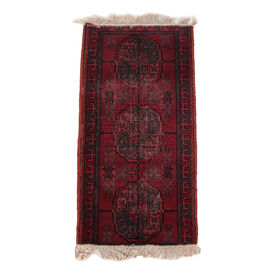 Antique Handwoven Turkmen Accent Rug