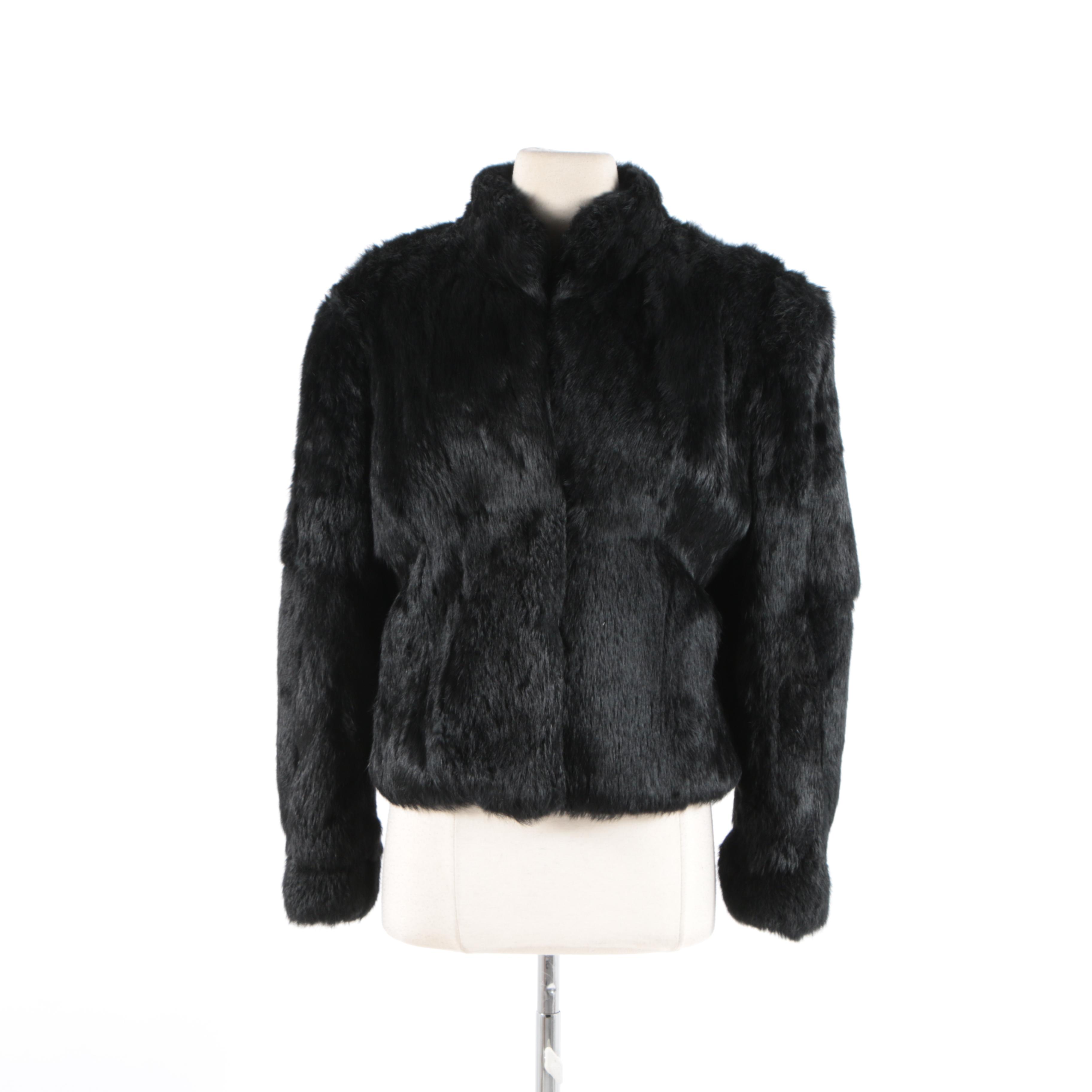BB Dakota Dyed Black Rabbit Jacket