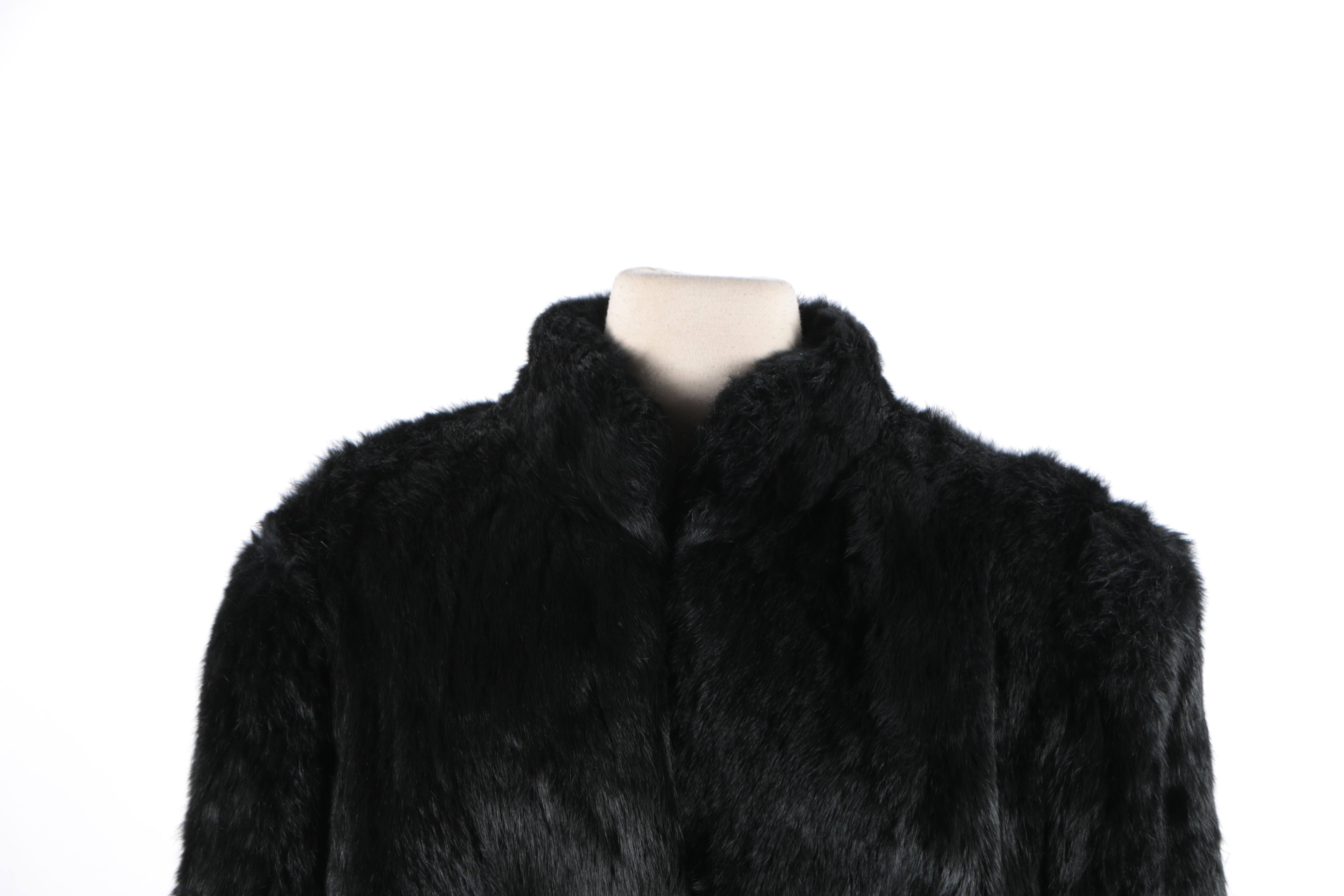 BB Dakota Dyed Black Rabbit Jacket