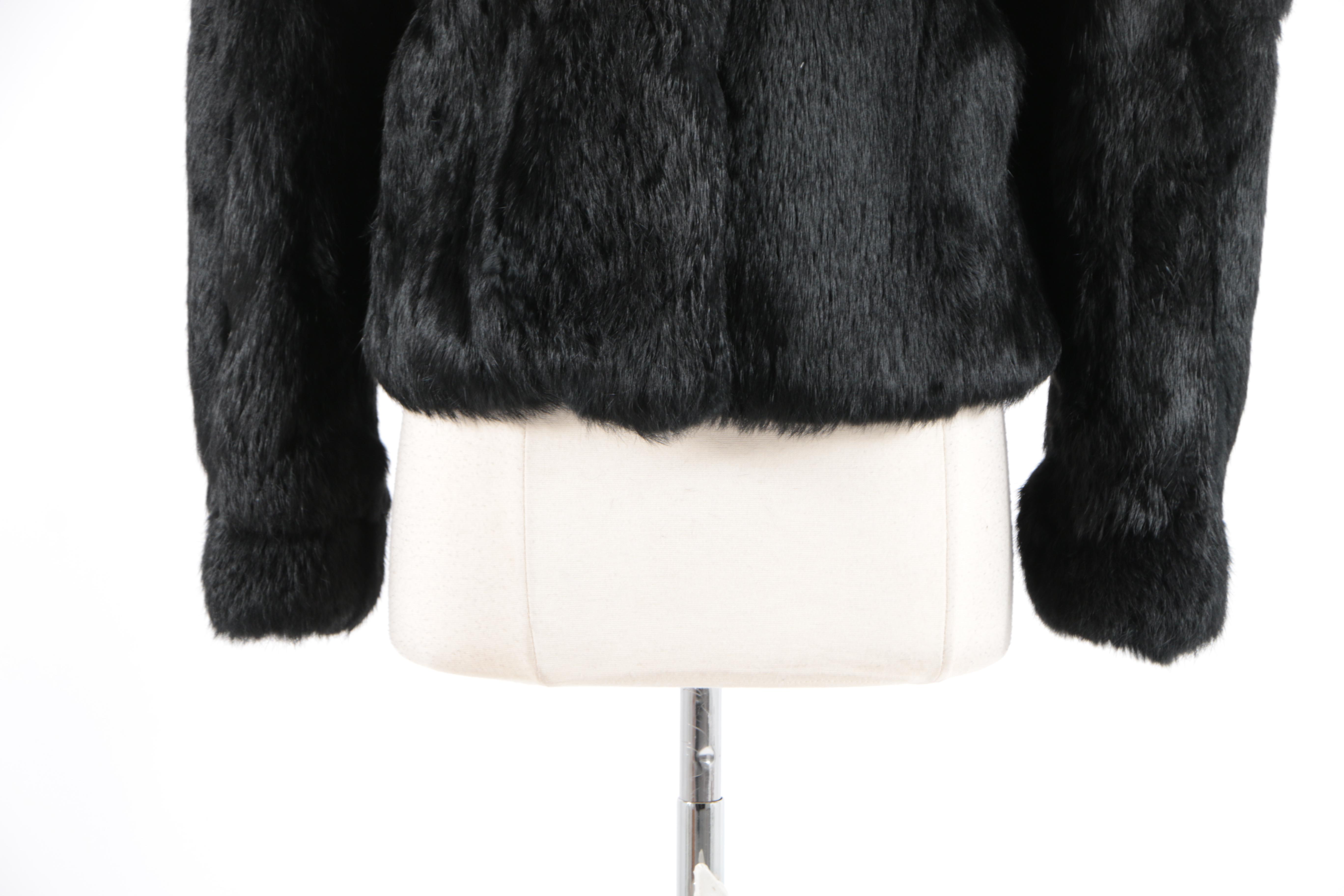 BB Dakota Dyed Black Rabbit Jacket