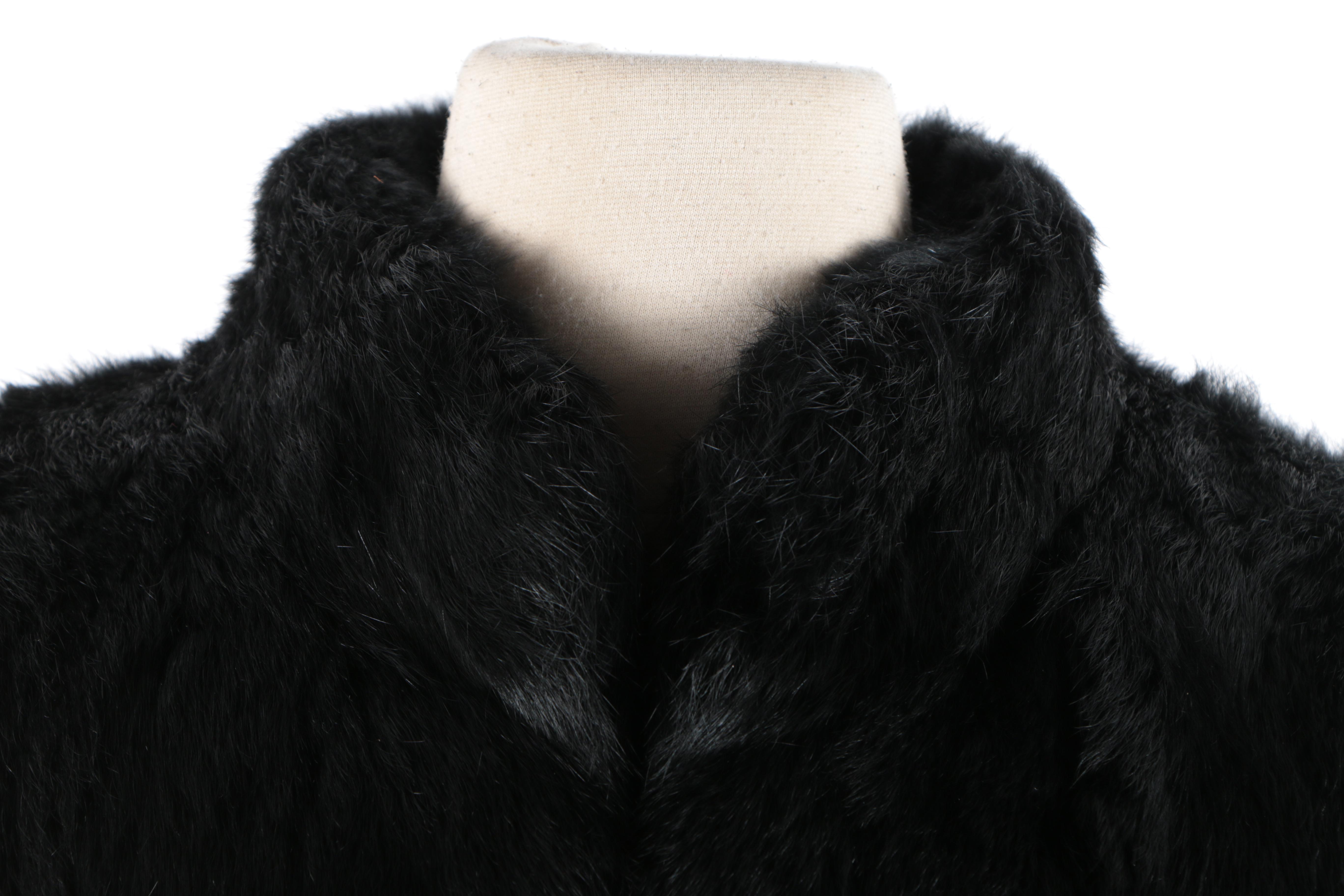 BB Dakota Dyed Black Rabbit Jacket