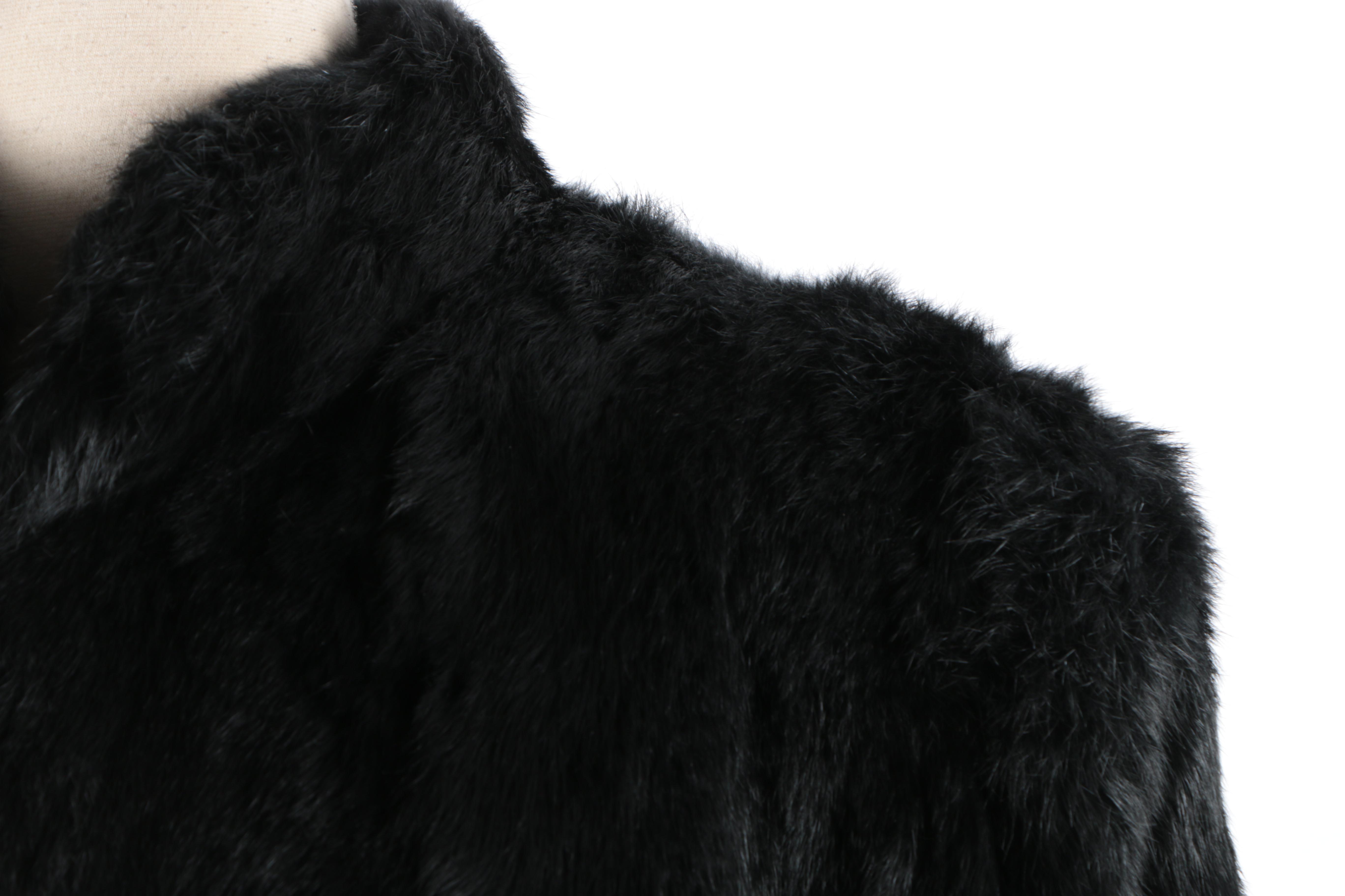 BB Dakota Dyed Black Rabbit Jacket