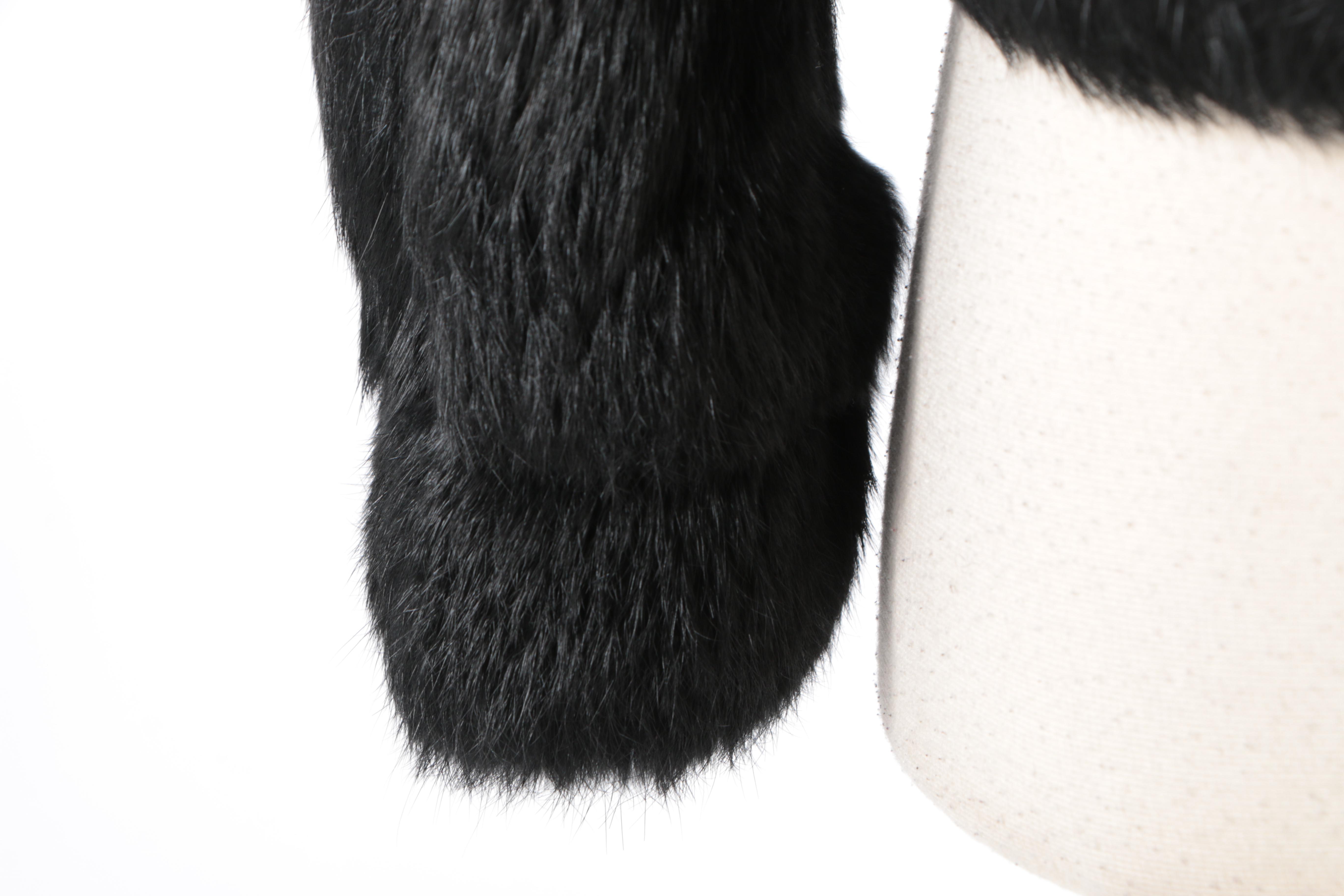 BB Dakota Dyed Black Rabbit Jacket