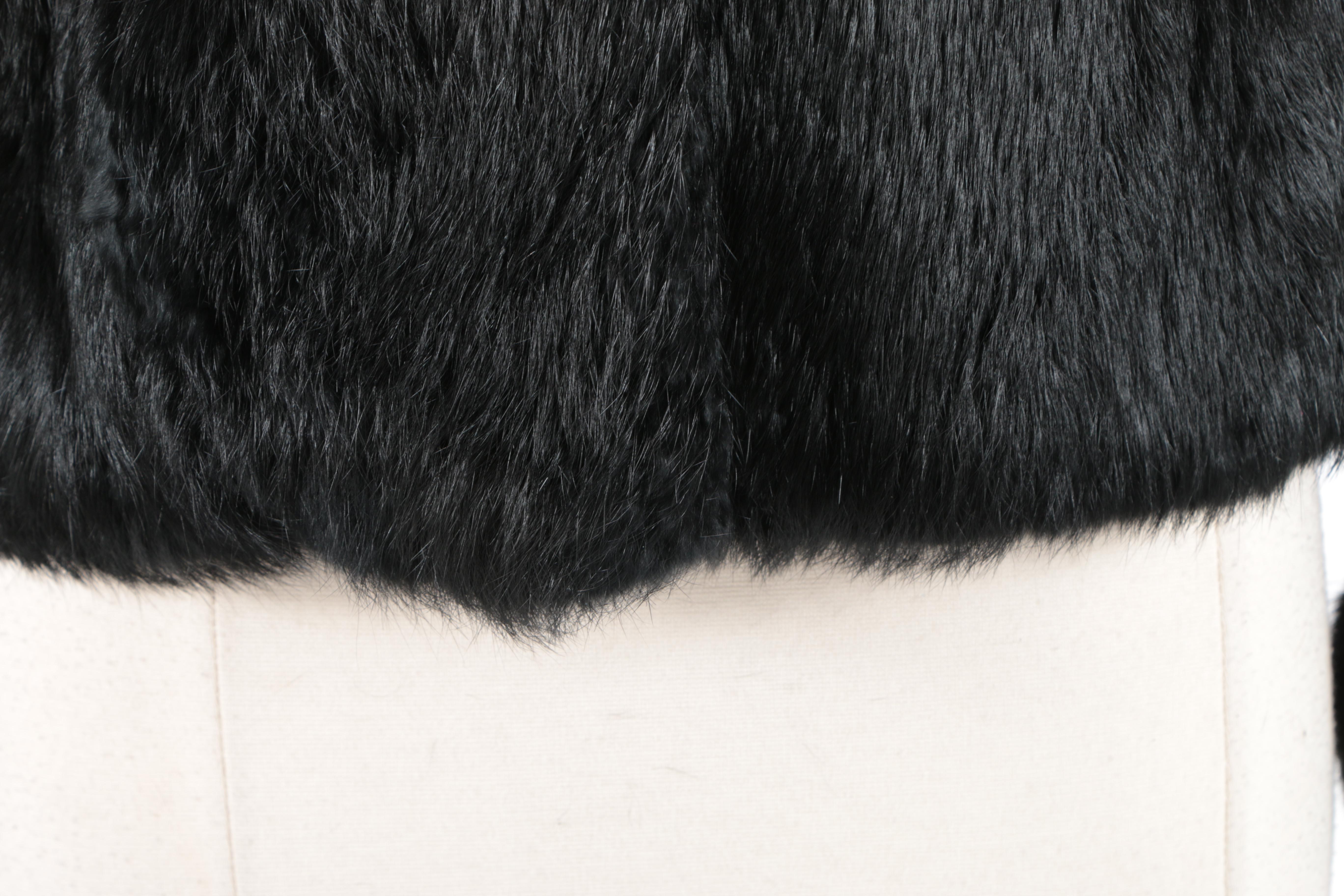 BB Dakota Dyed Black Rabbit Jacket