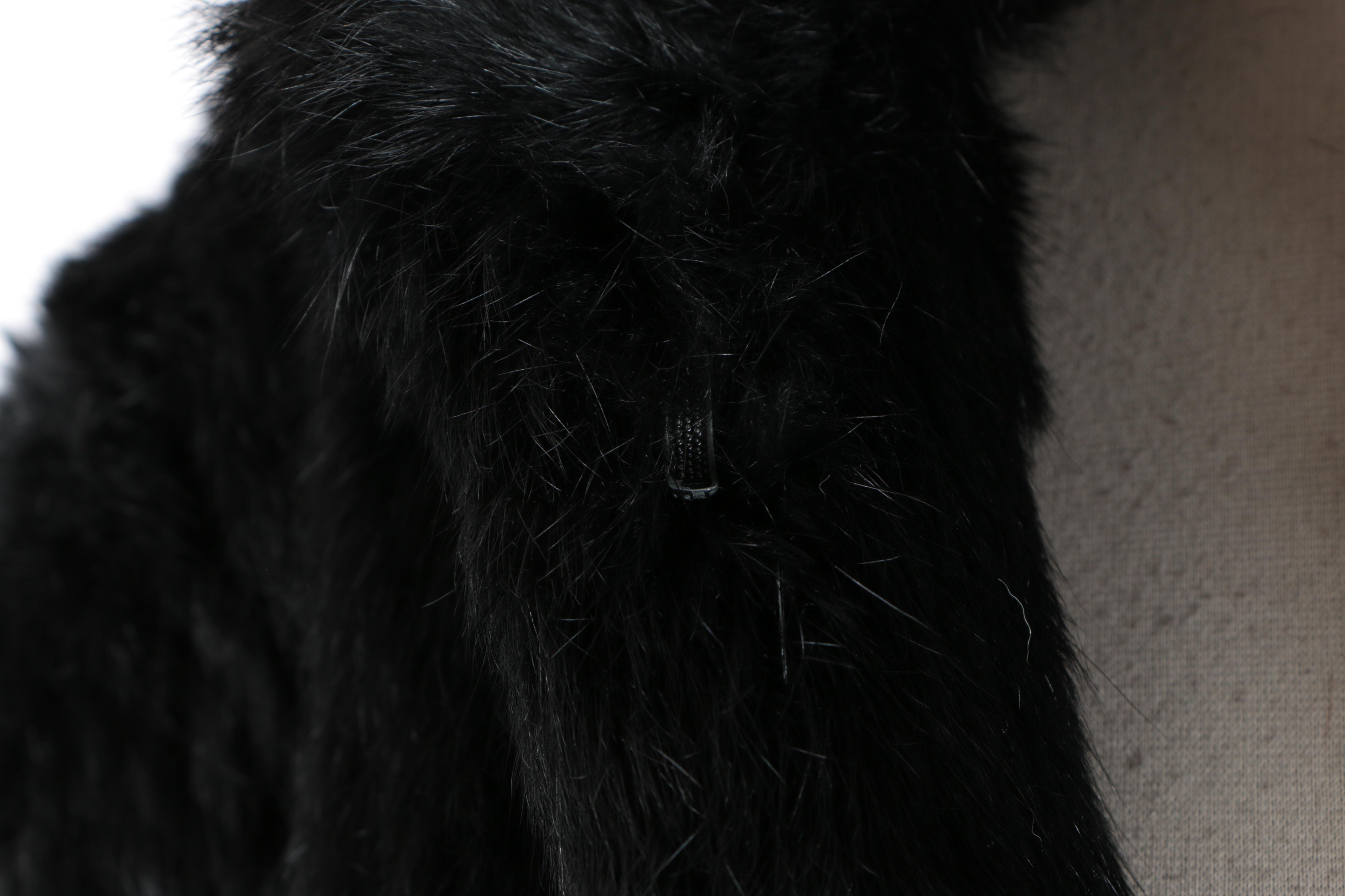 BB Dakota Dyed Black Rabbit Jacket