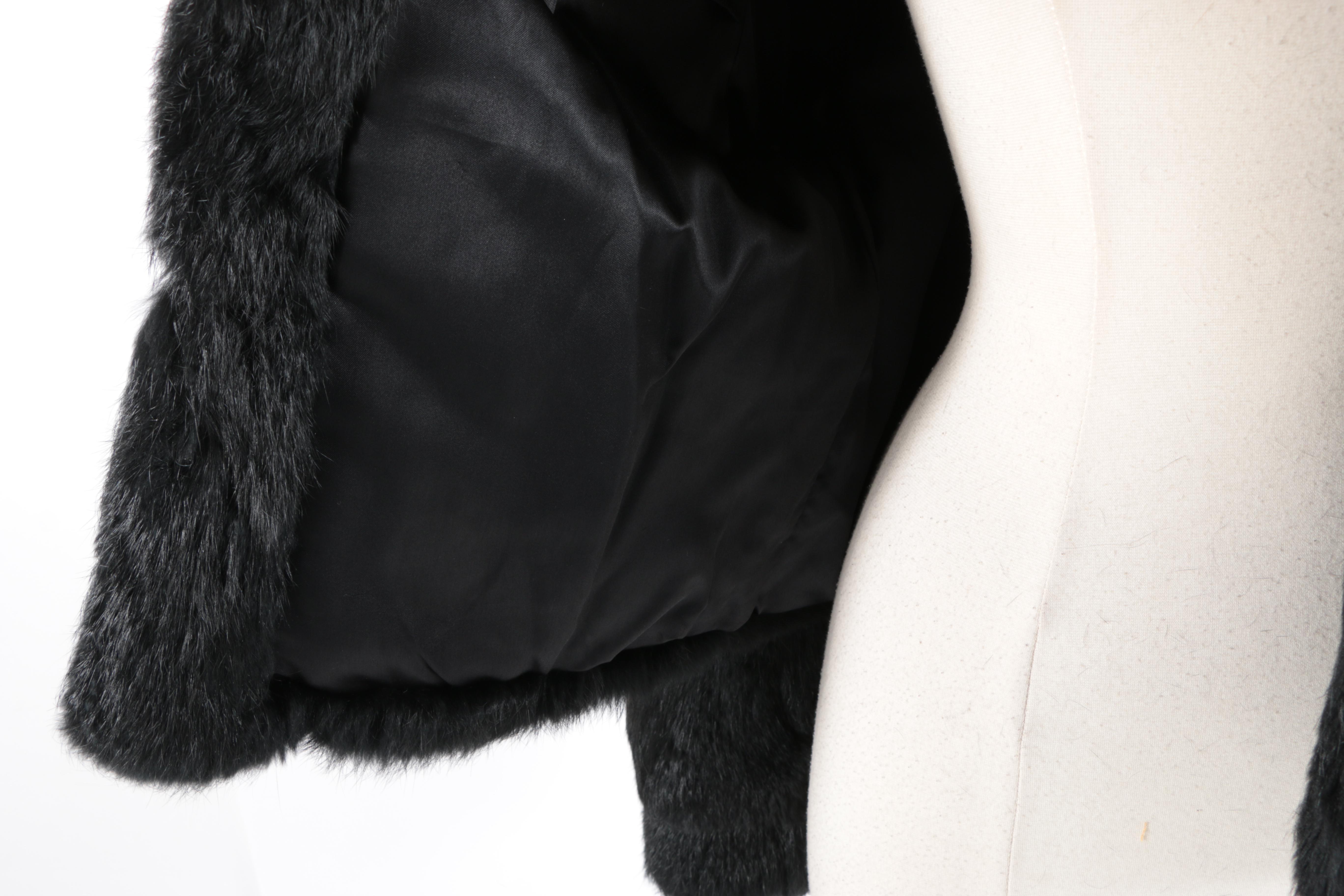 BB Dakota Dyed Black Rabbit Jacket