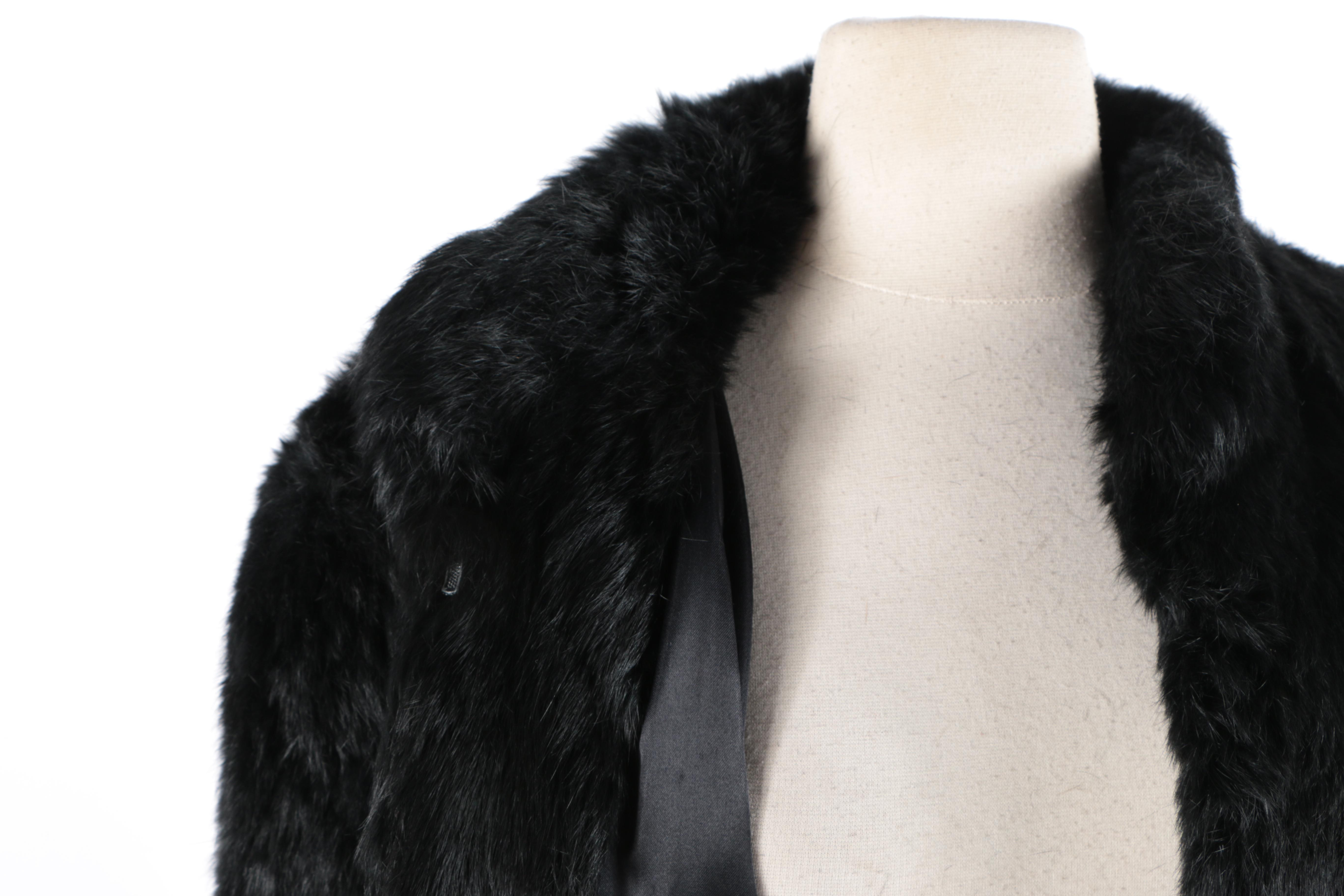 BB Dakota Dyed Black Rabbit Jacket