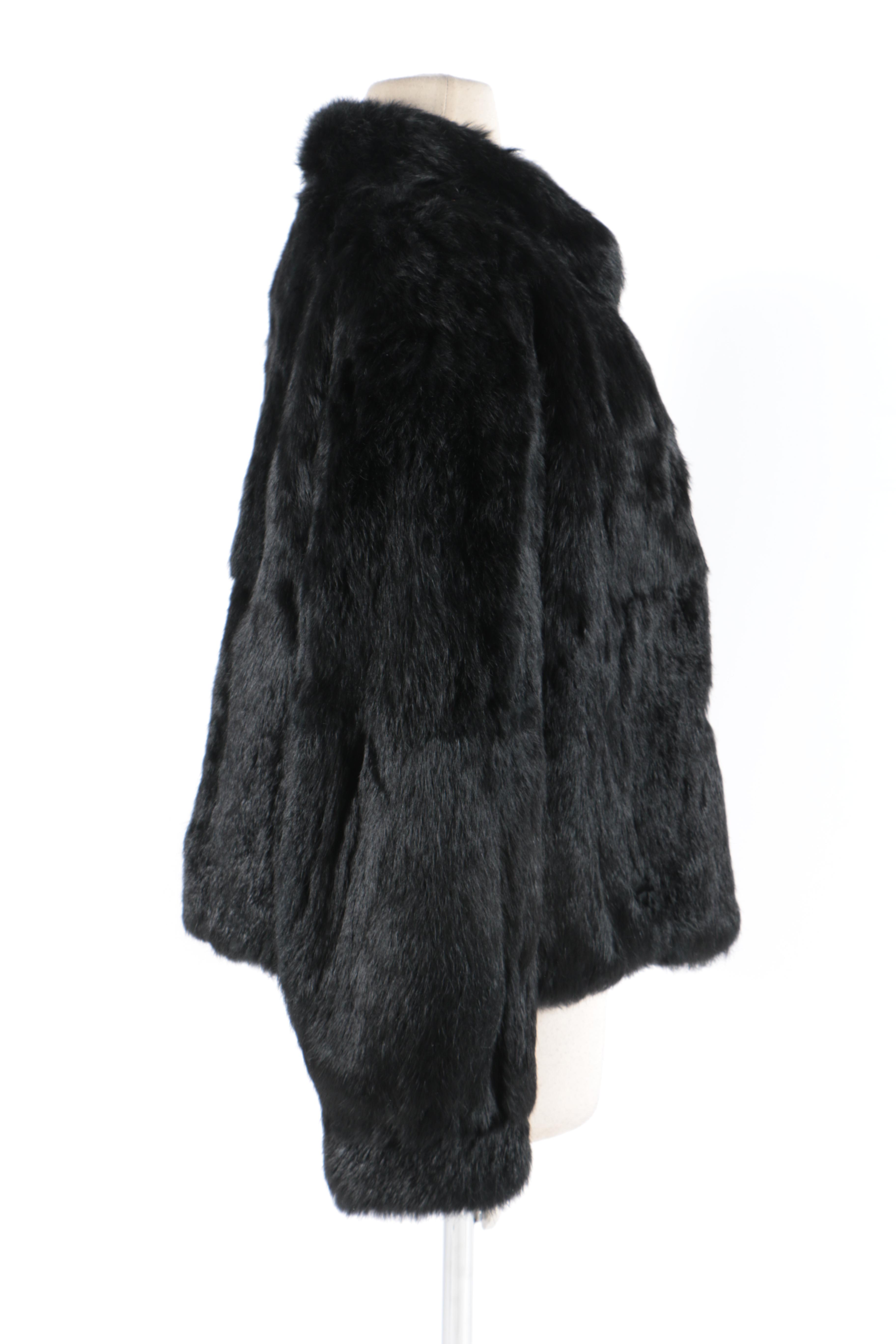 BB Dakota Dyed Black Rabbit Jacket
