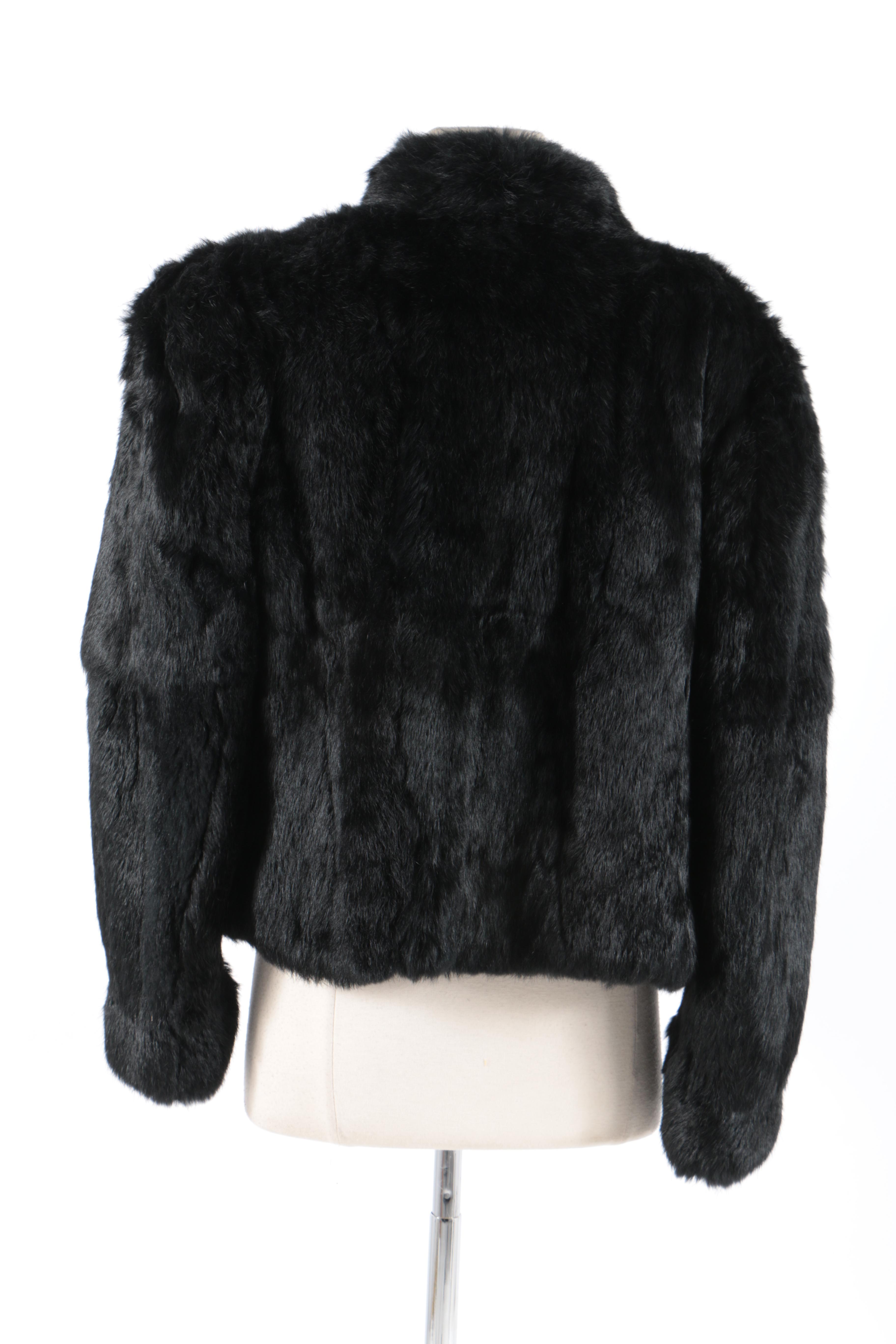 BB Dakota Dyed Black Rabbit Jacket