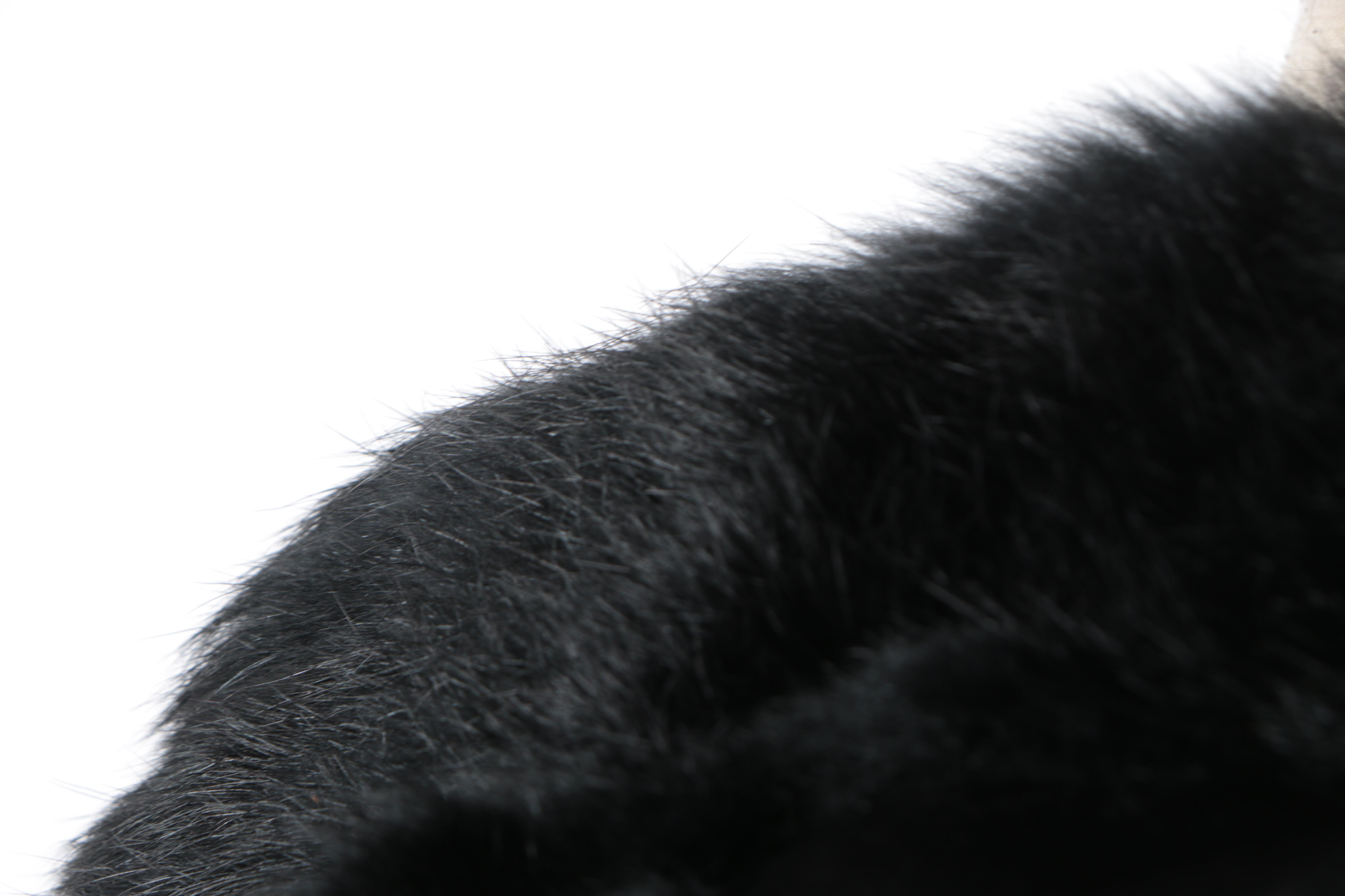 BB Dakota Dyed Black Rabbit Jacket