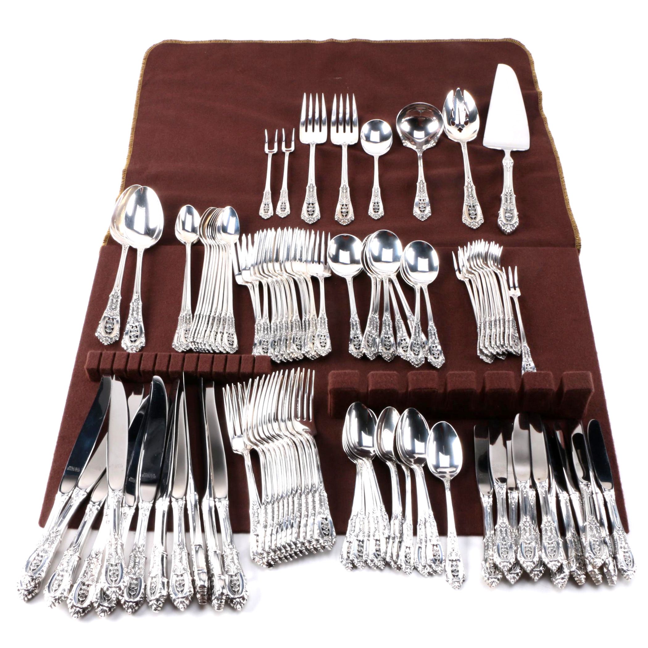 Wallace "Rose Point" Sterling Silver Flatware for Twelve