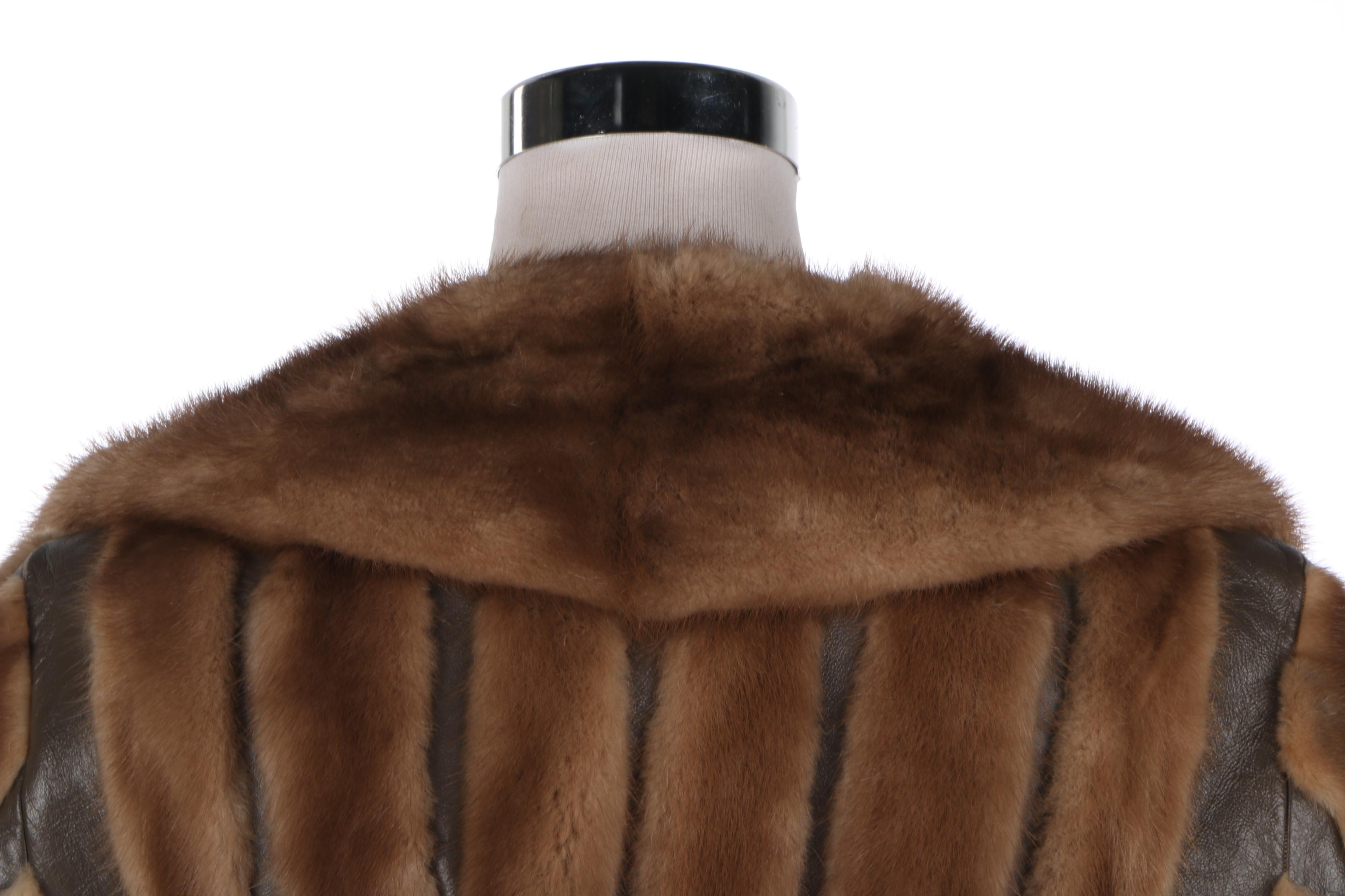 Women's Circa 1960s Mink and Leather Trench