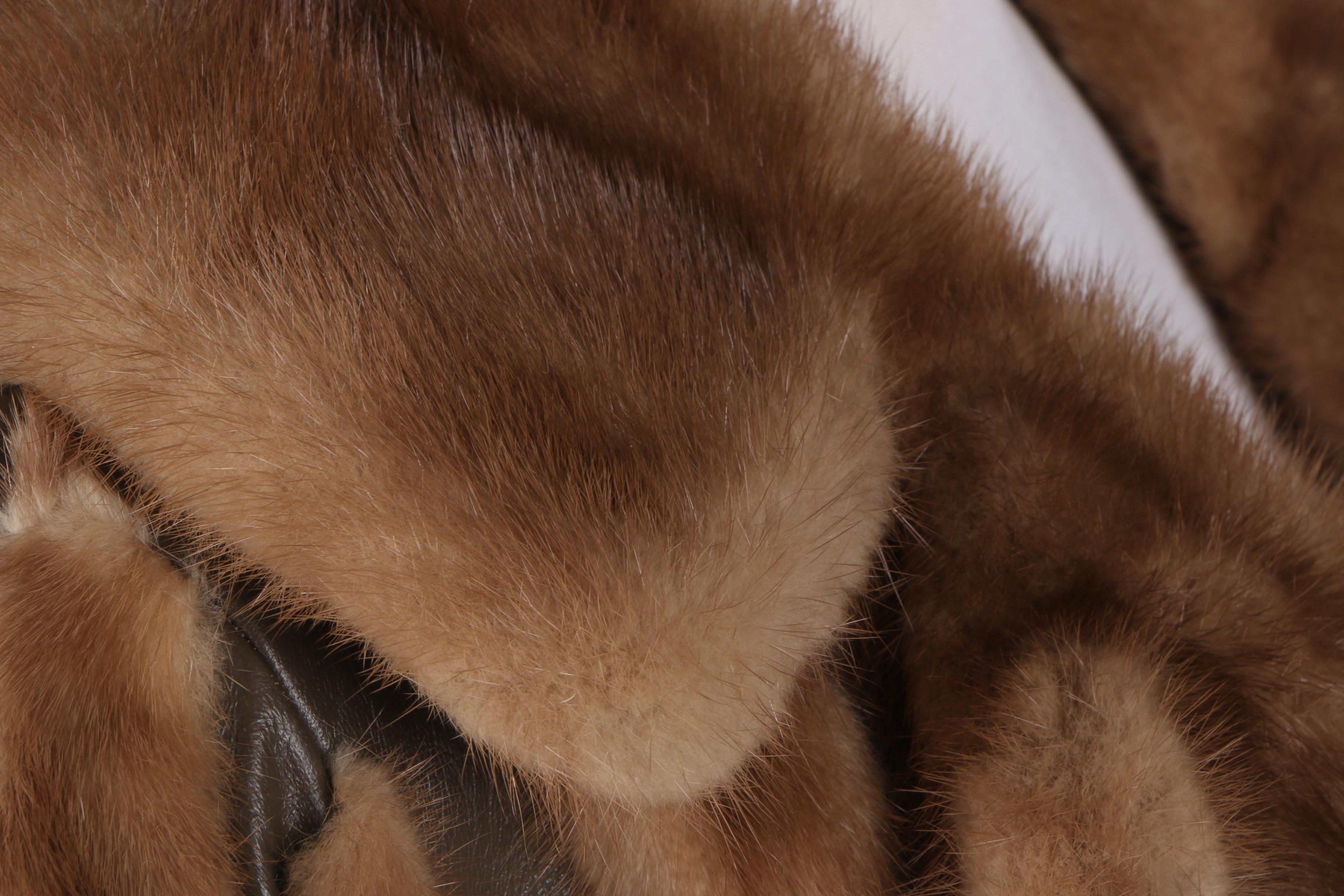 Women's Circa 1960s Mink and Leather Trench