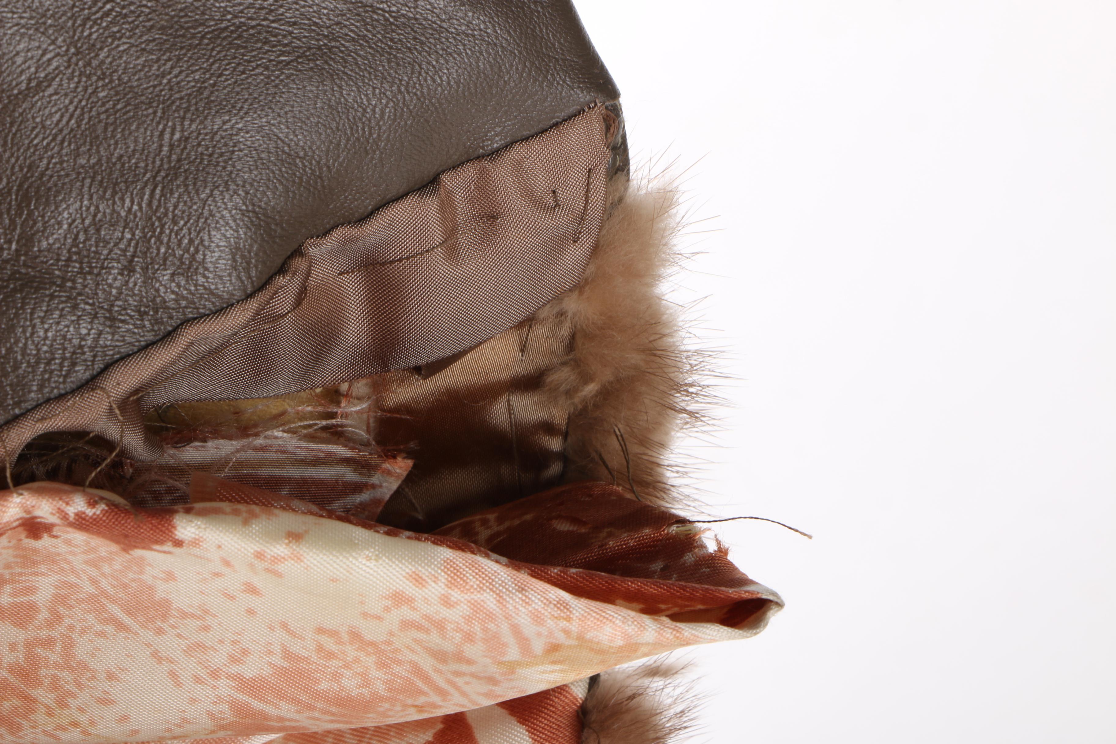 Women's Circa 1960s Mink and Leather Trench