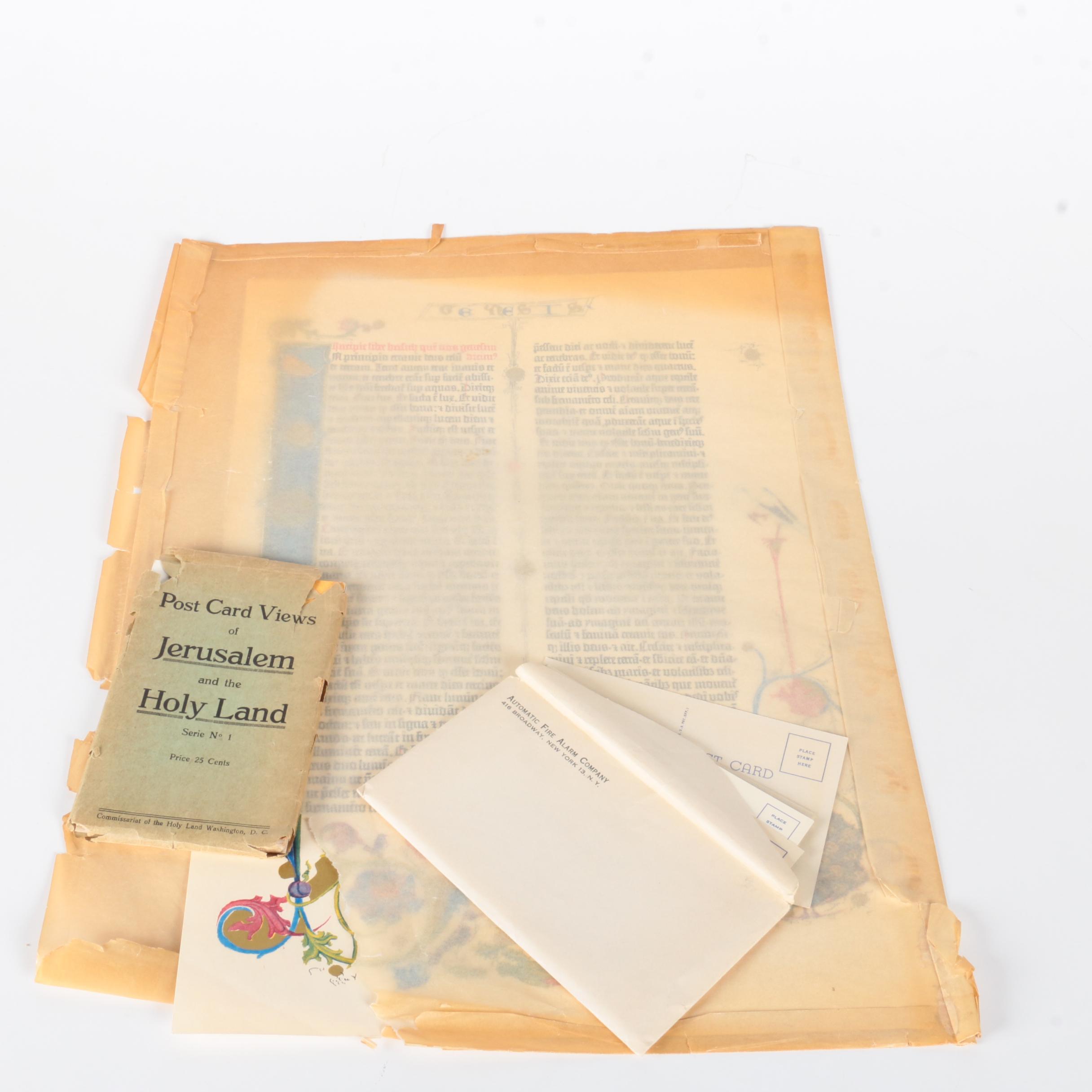 Collection of Postcards with Biblical Screen Print