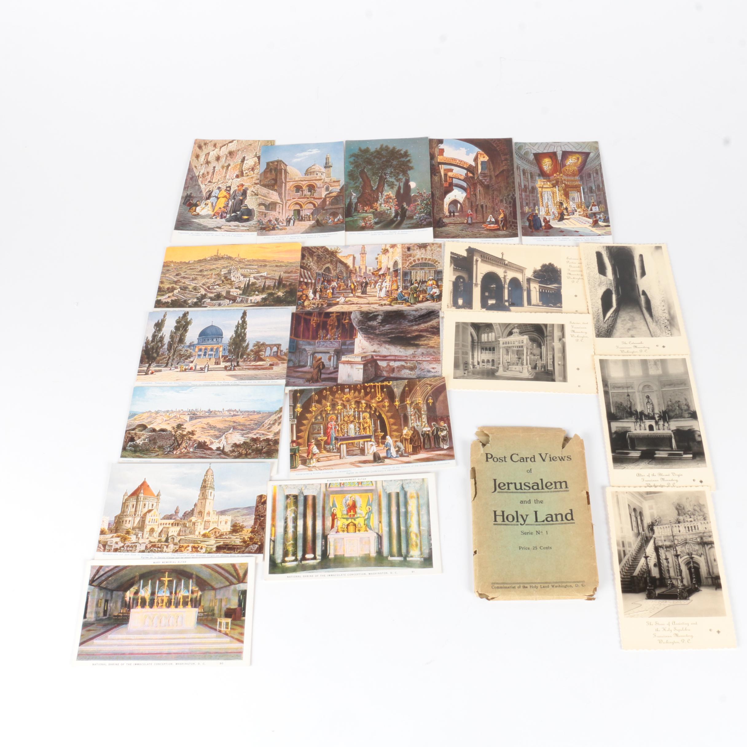 Collection of Postcards with Biblical Screen Print