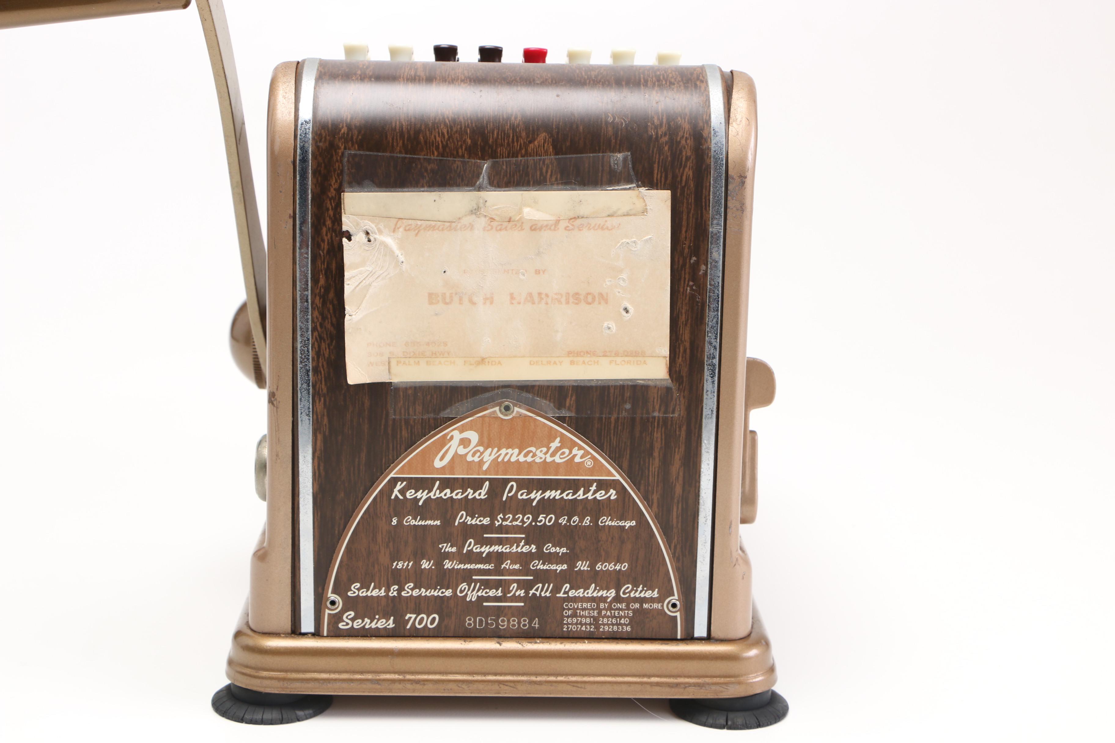 Vintage "Paymaster" Series 700 Checkwriter