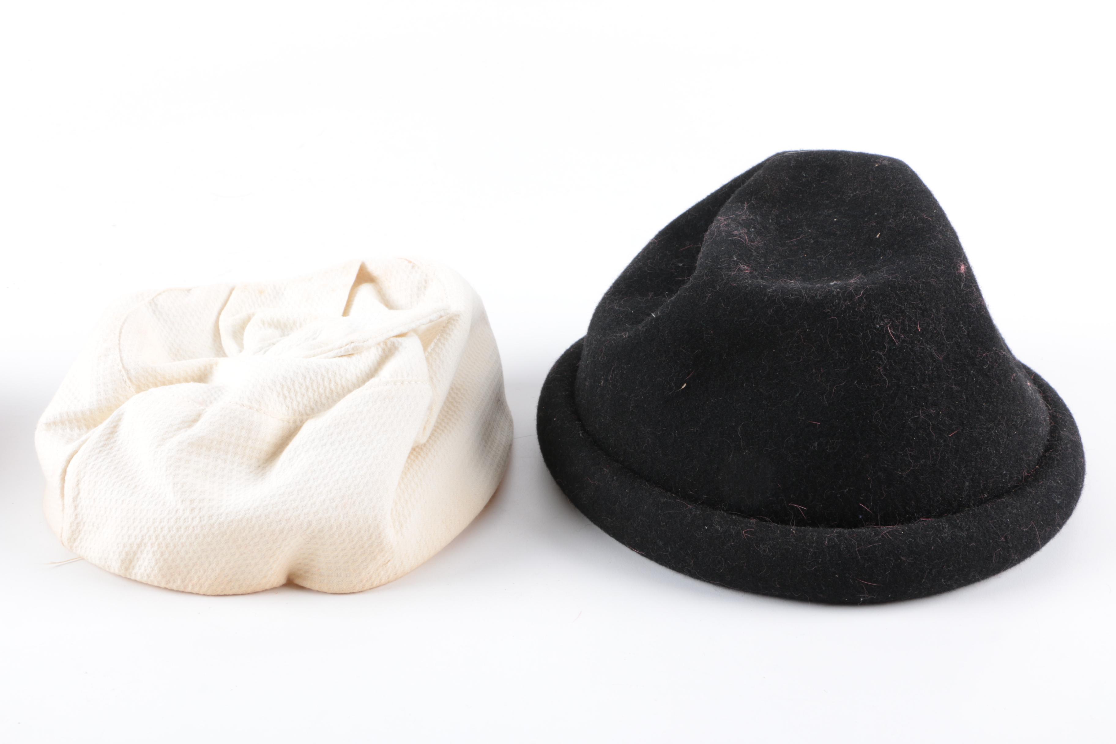 Vintage Hats Featuring Glenover, Betmar and Ruby Art, with Fan and Bag