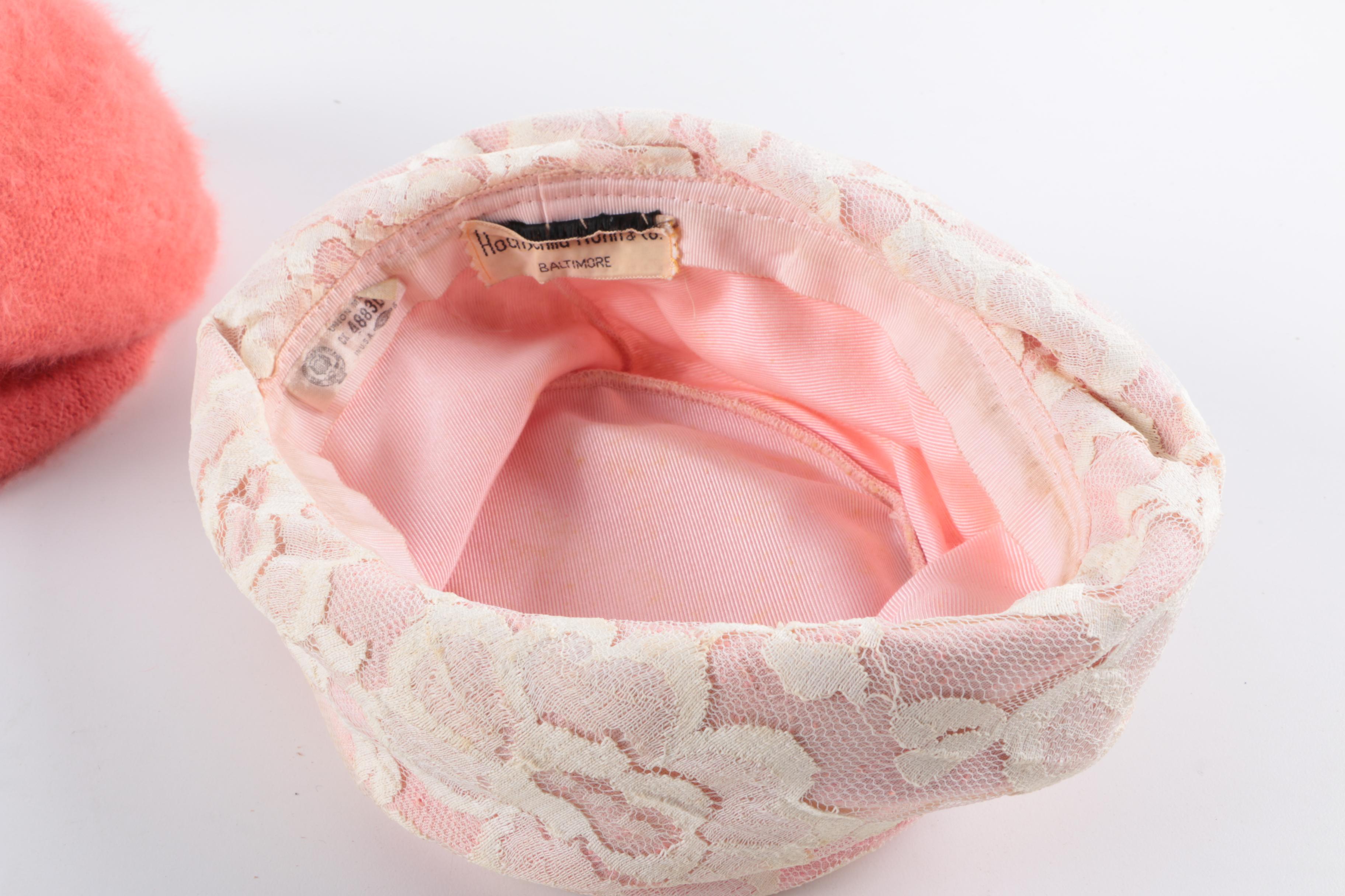 Vintage Hats Featuring Glenover, Betmar and Ruby Art, with Fan and Bag