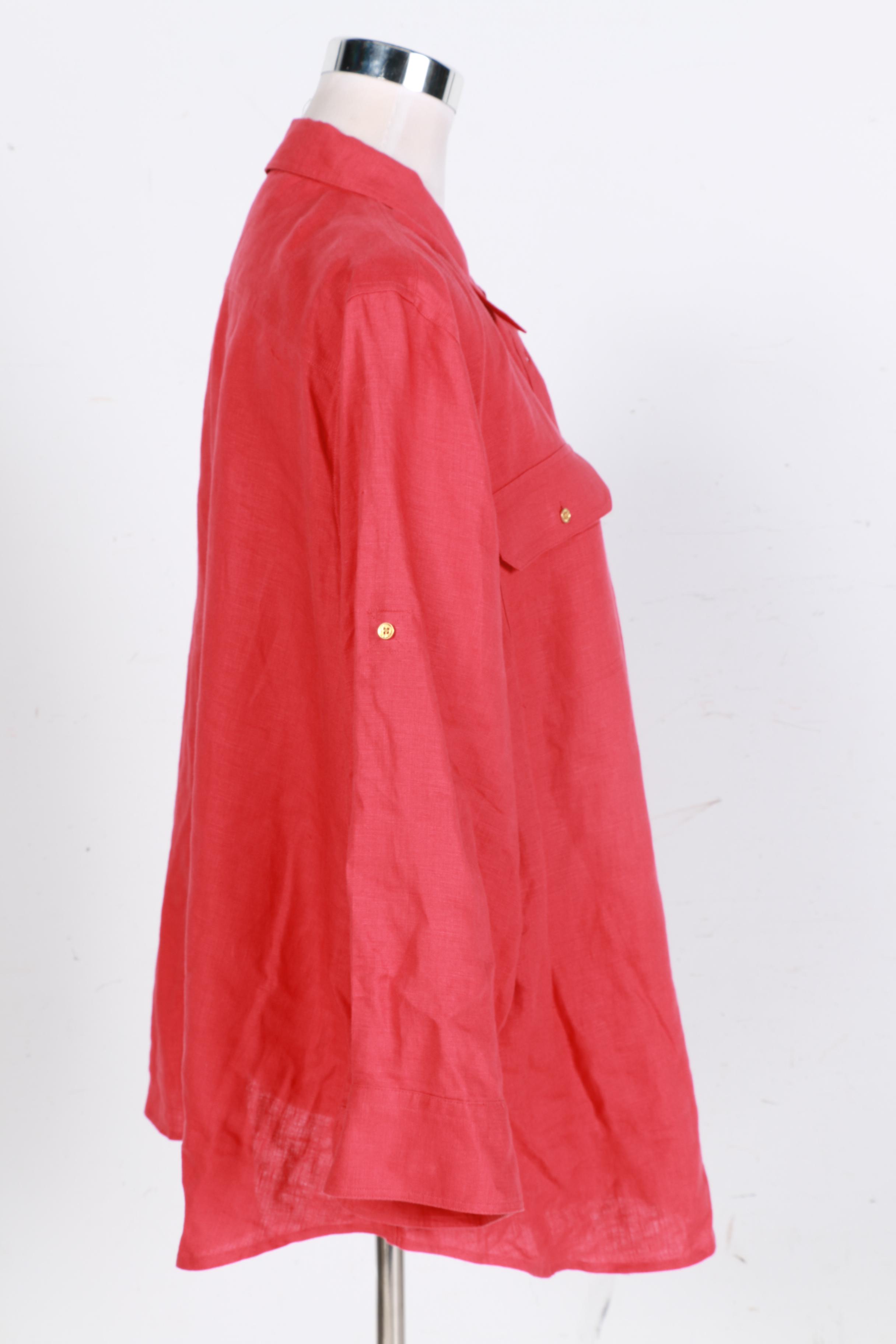 Lauren Ralph Lauren Red Button Down Shirt