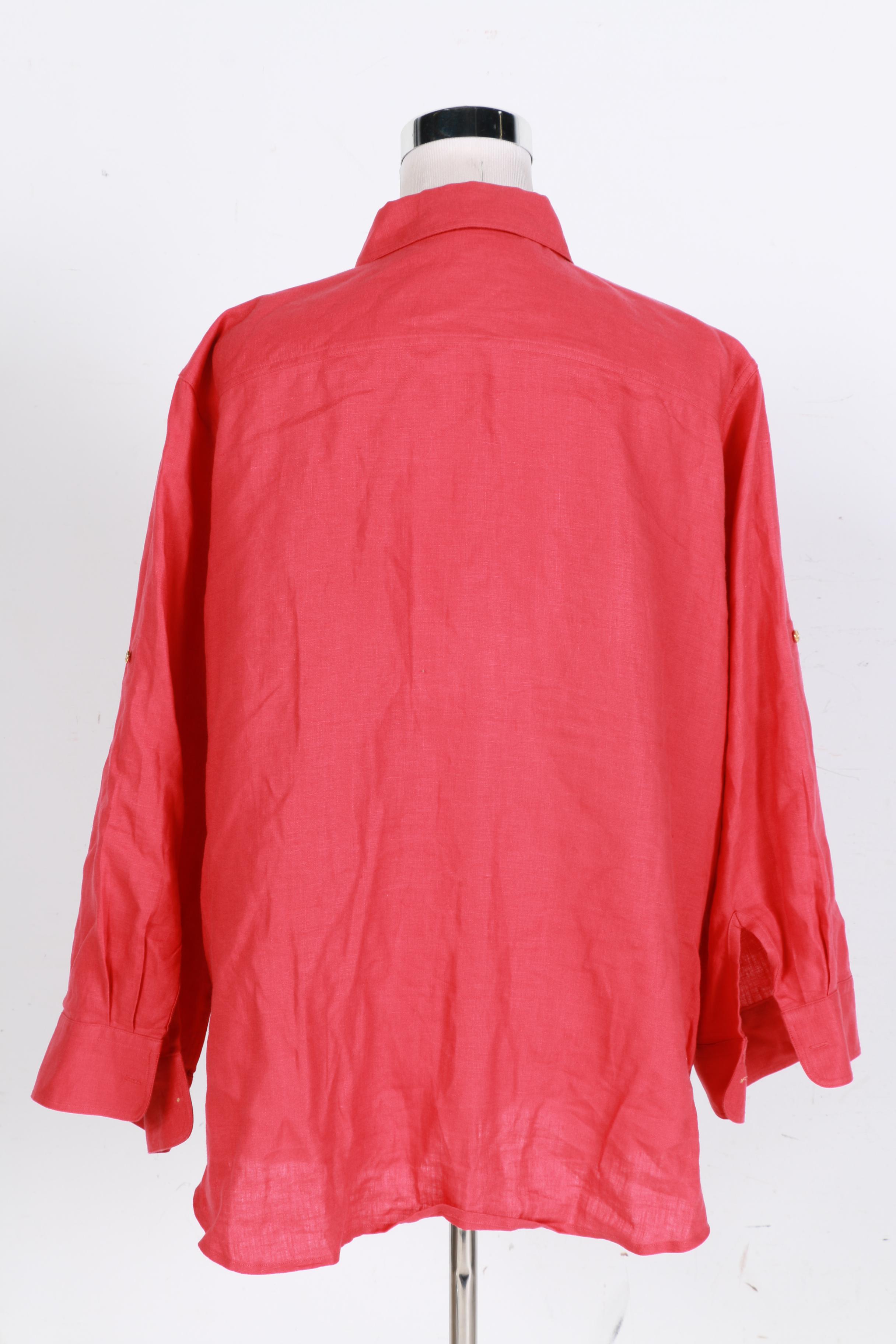 Lauren Ralph Lauren Red Button Down Shirt