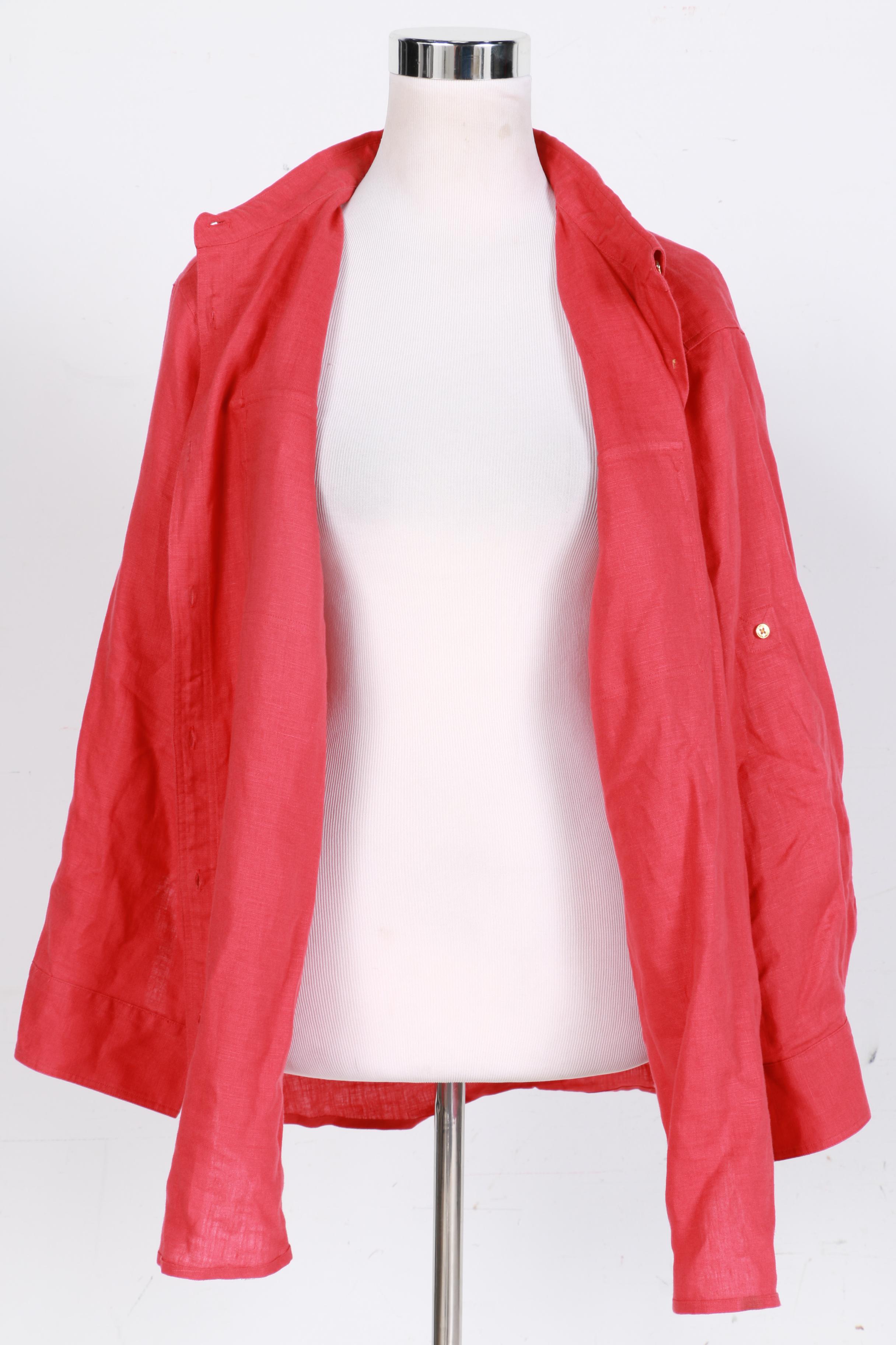 Lauren Ralph Lauren Red Button Down Shirt