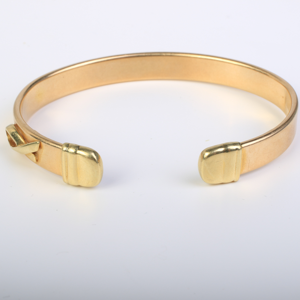 Italian Unoaerre 14K Yellow Gold "Until There's a Cure" Cuff Bracelet