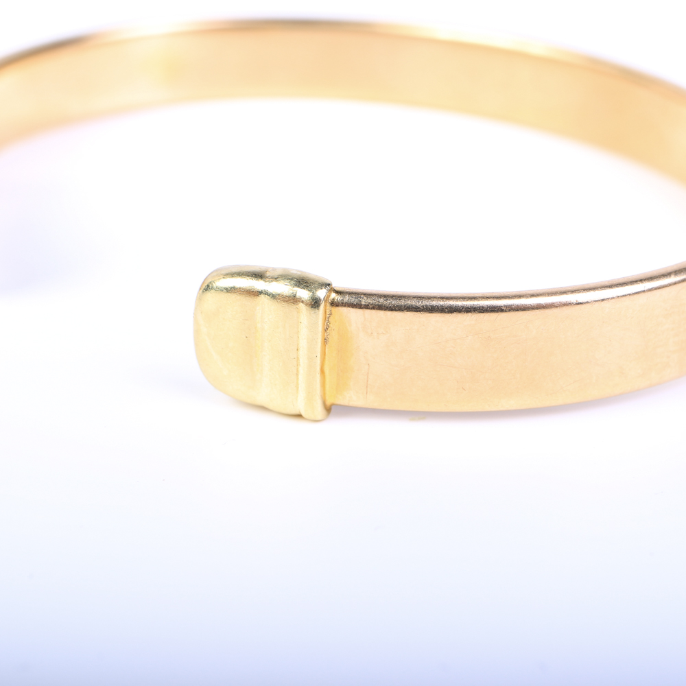Italian Unoaerre 14K Yellow Gold "Until There's a Cure" Cuff Bracelet