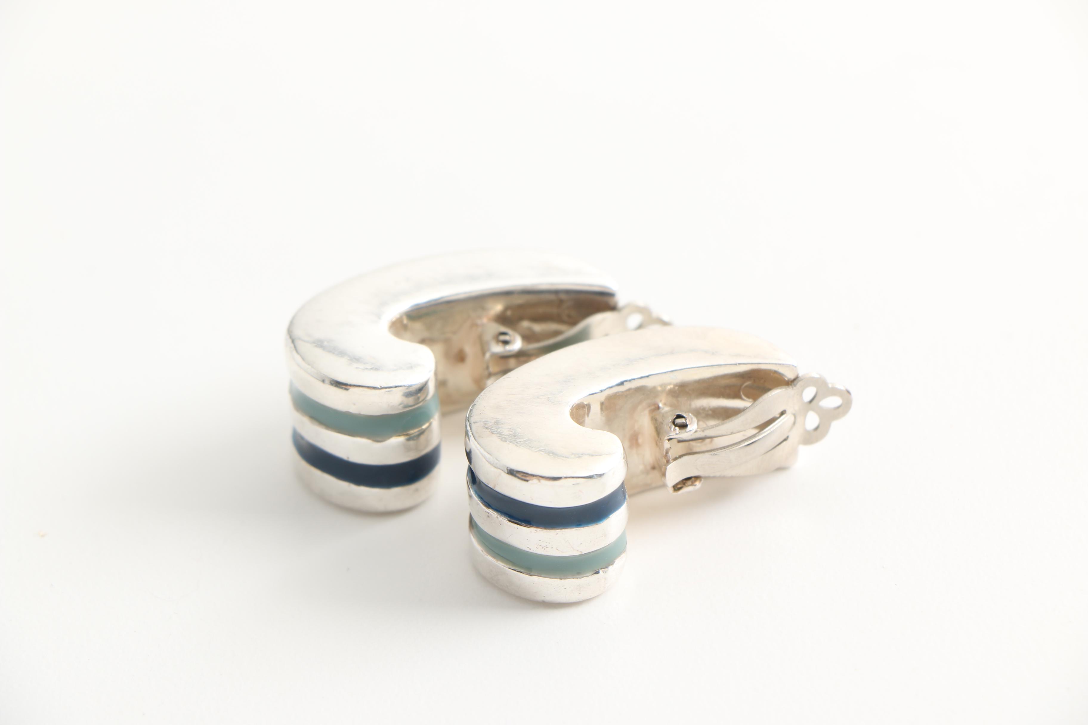 Simon Sebbeg Sterling Silver Clip Back Earrings