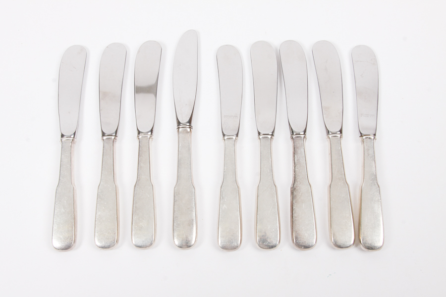 Assortment of Sterling Silver, Plated Silver and Russian 875 Silver Flatware