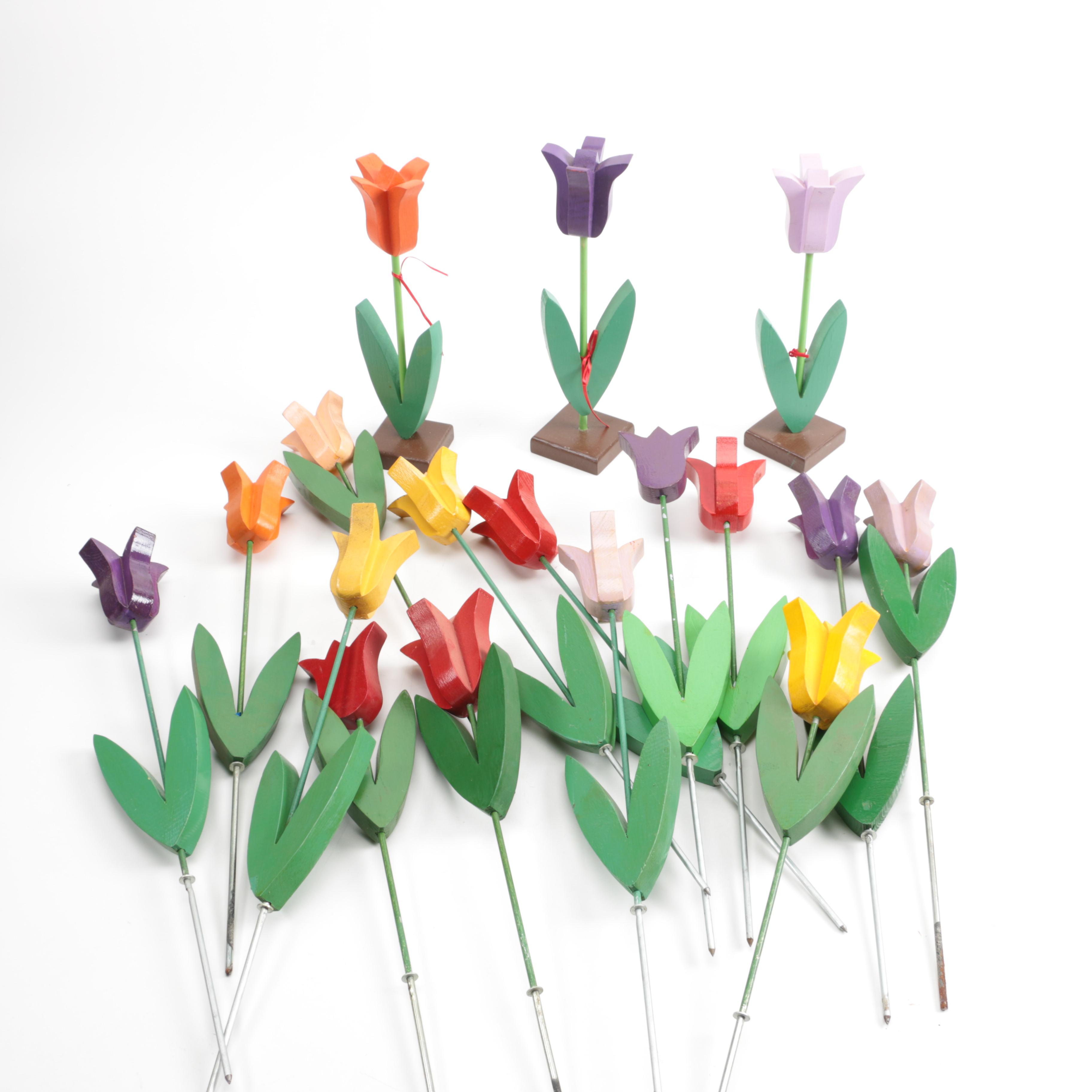 Wooden Tulip Decor