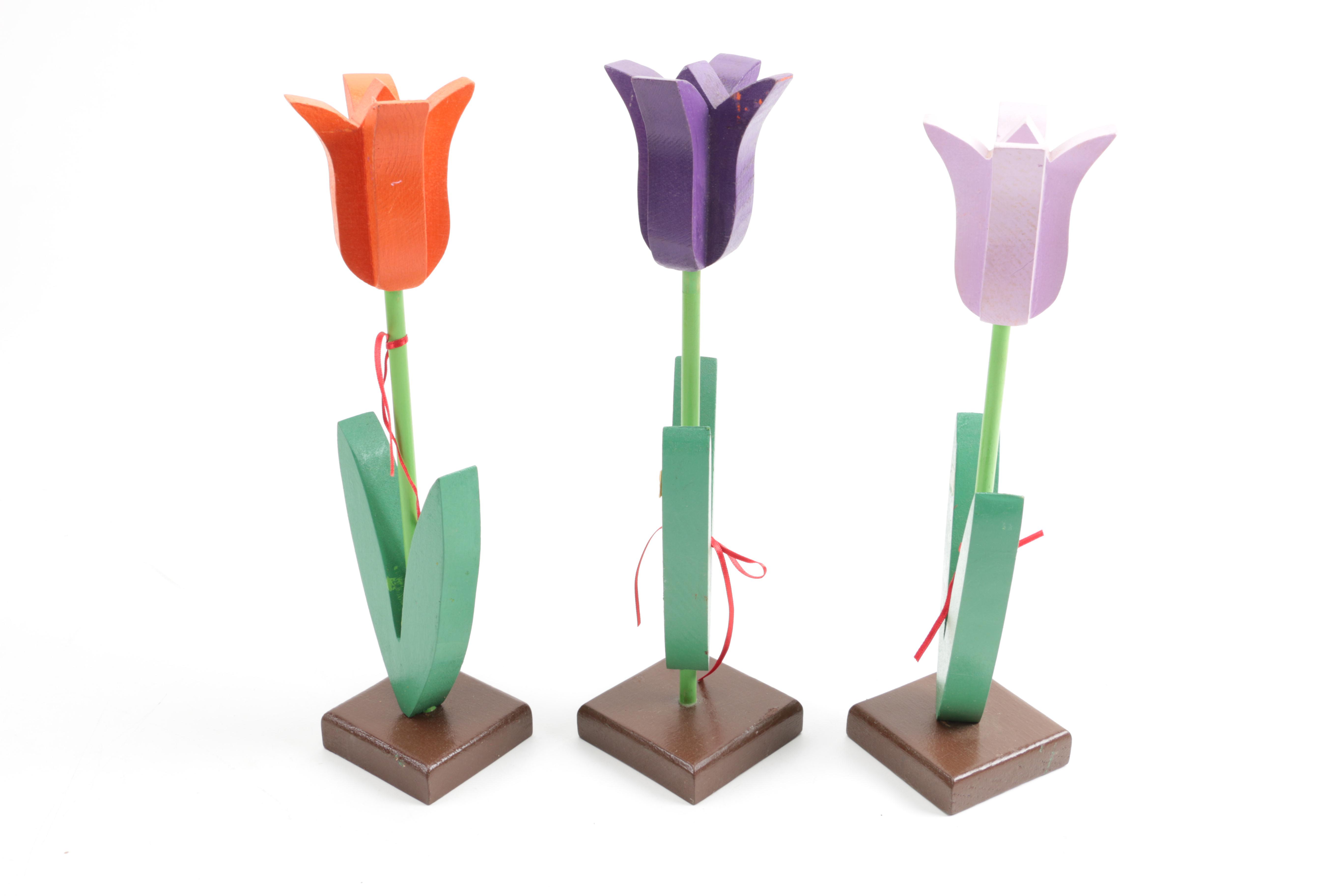 Wooden Tulip Decor