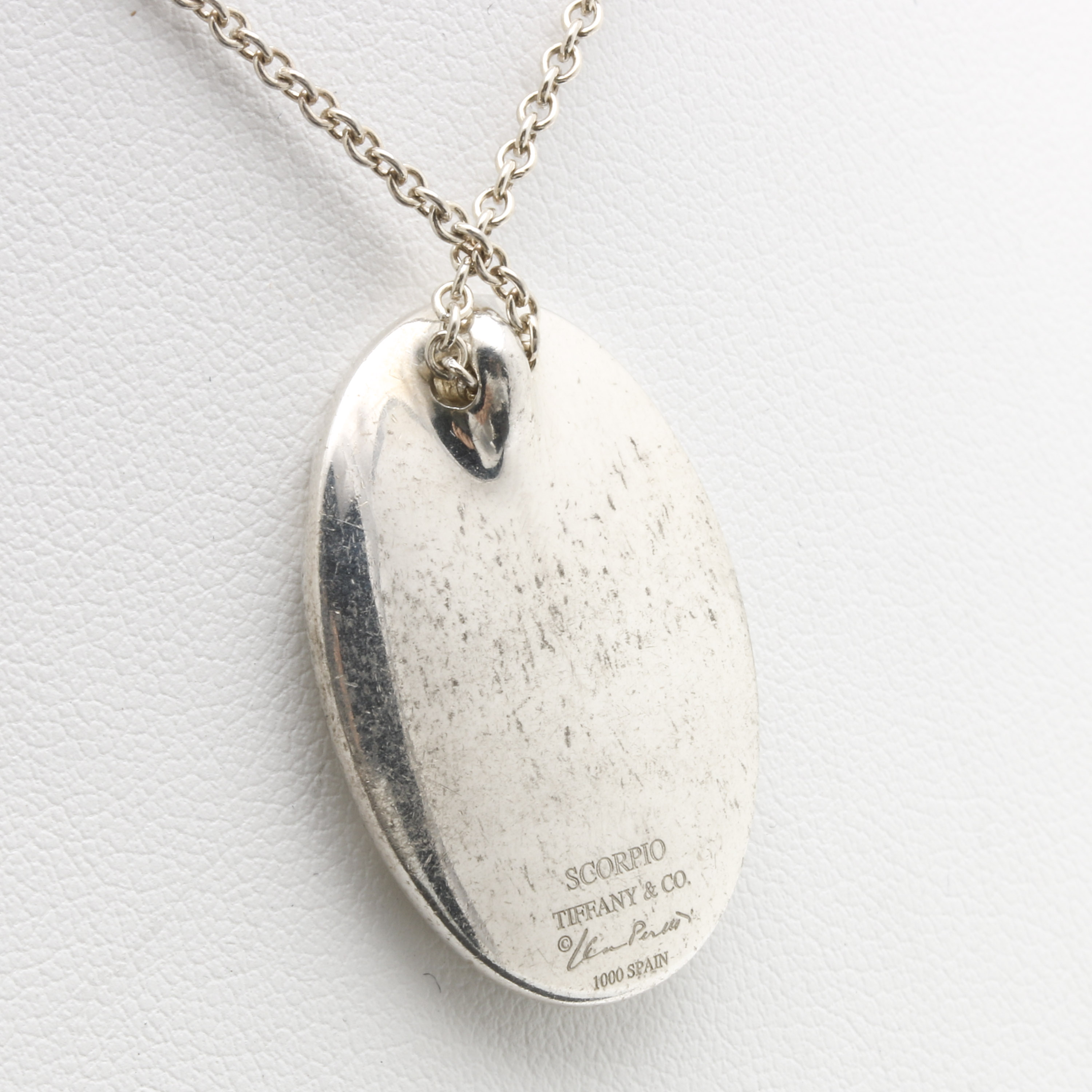 Tiffany and Co. Elsa Peretti Silver Scorpio Zodiac Necklace