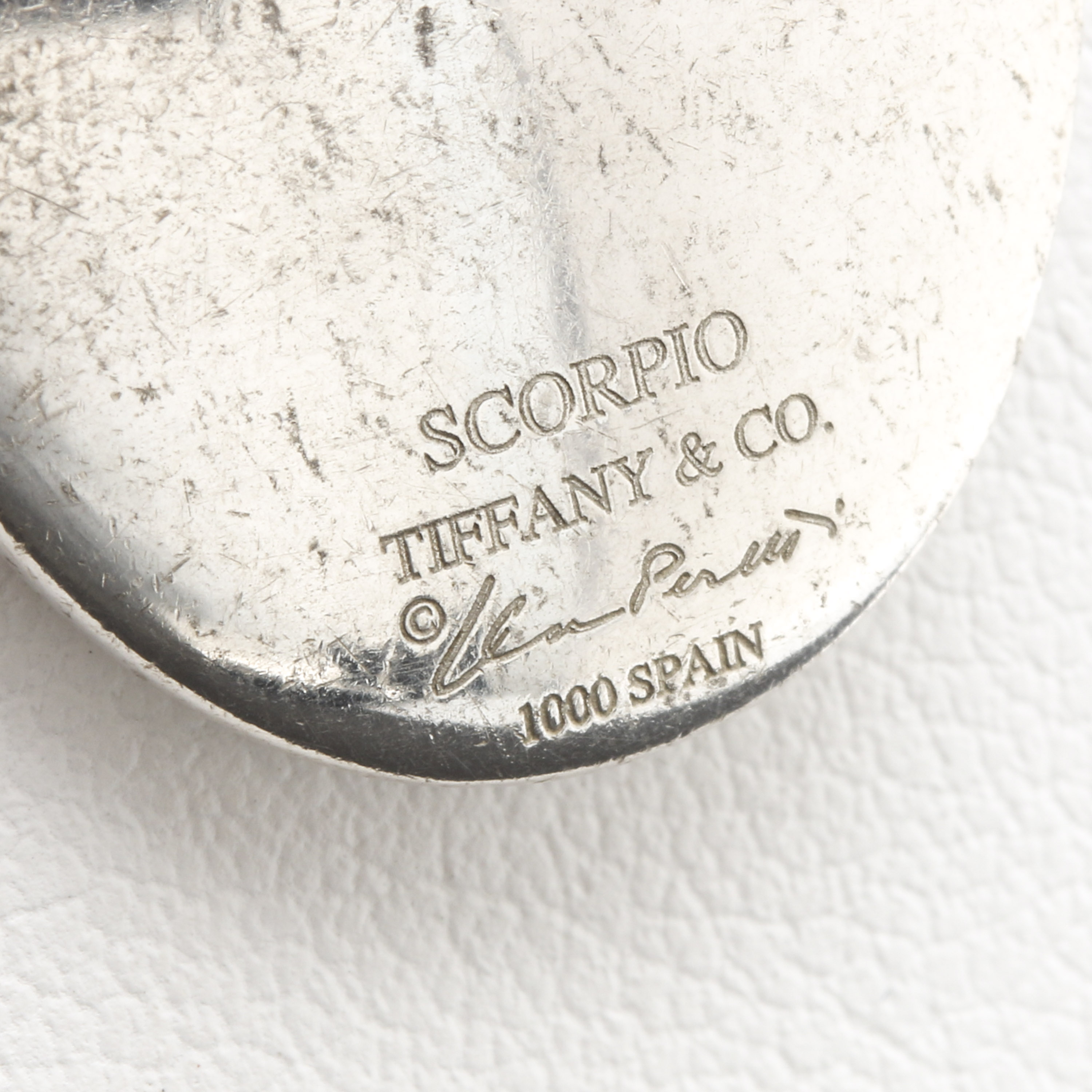Tiffany and Co. Elsa Peretti Silver Scorpio Zodiac Necklace