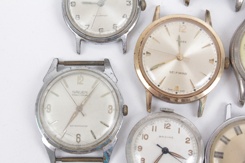 Vintage Watch Faces Featuring Bulova and Gruen