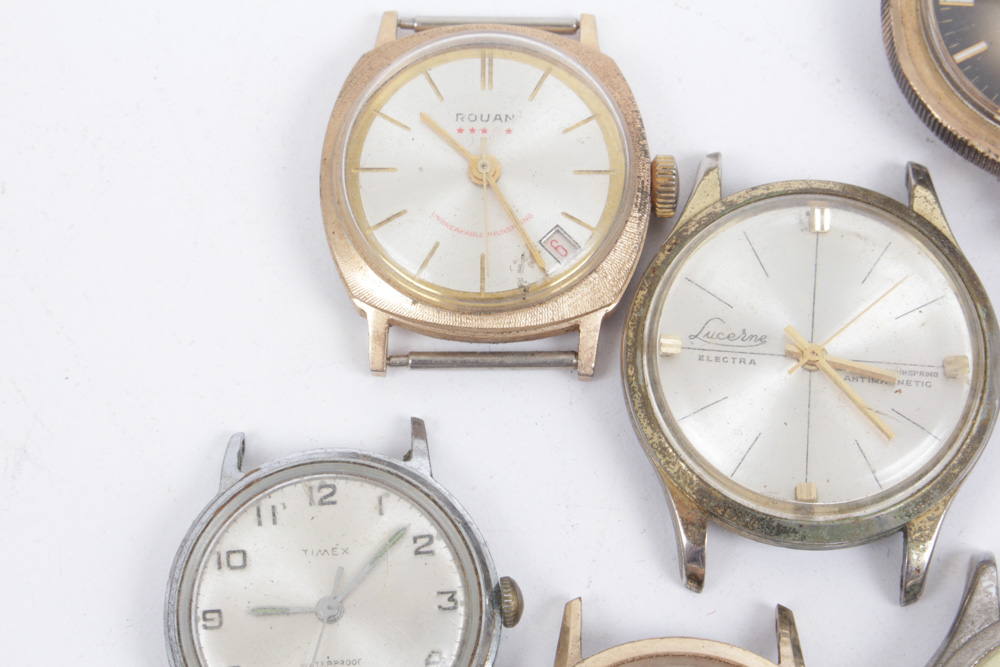 Vintage Watch Faces Featuring Bulova and Gruen