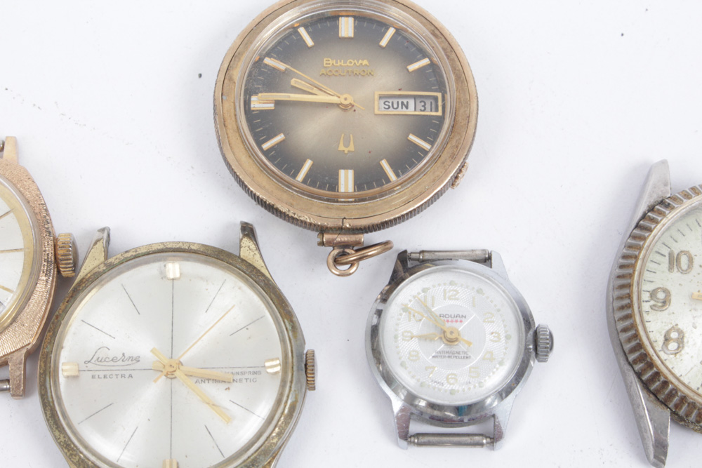 Vintage Watch Faces Featuring Bulova and Gruen