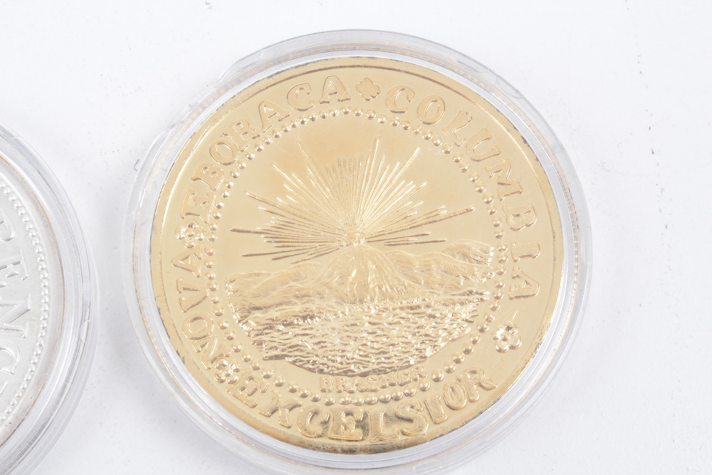 "1776 Continental Currency" and "1787 Brasher Douboon" .999 Silver Medals