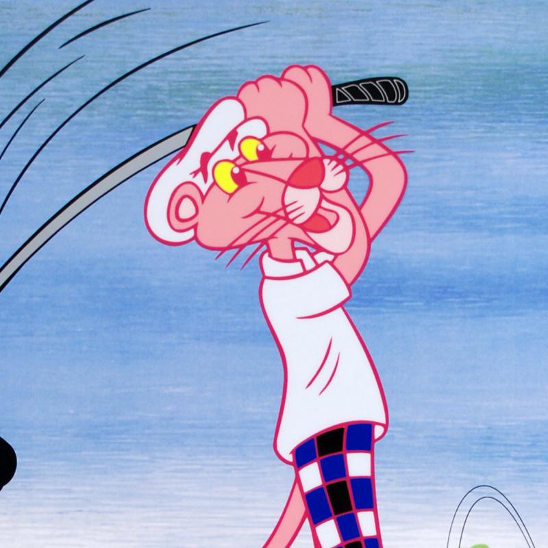 Limited Edition Sericel "Pink Panther Golfing"