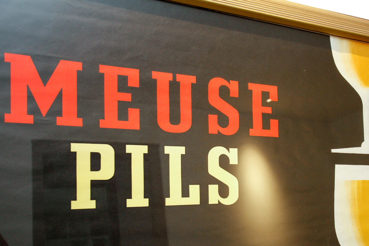 Circa 1960s French Meuse Pils Beer Poster After Bernard Villemot