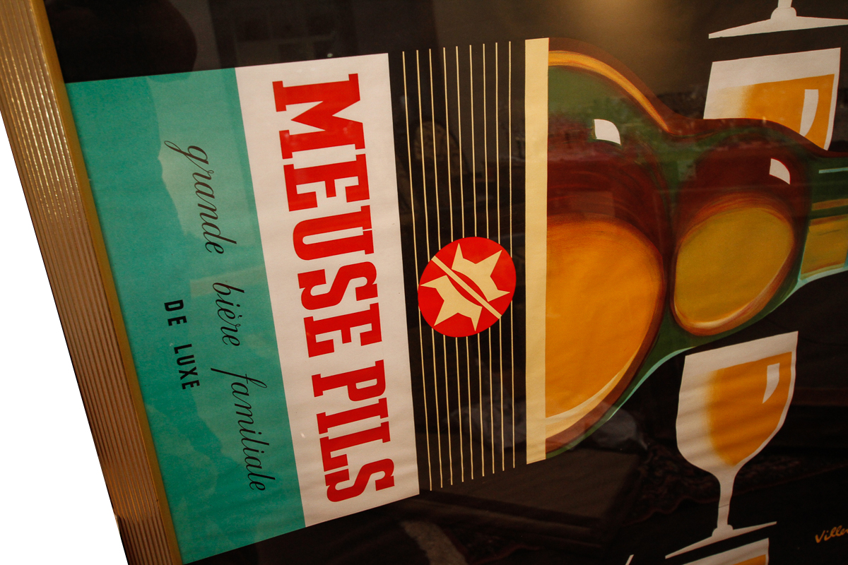 Circa 1960s French Meuse Pils Beer Poster After Bernard Villemot