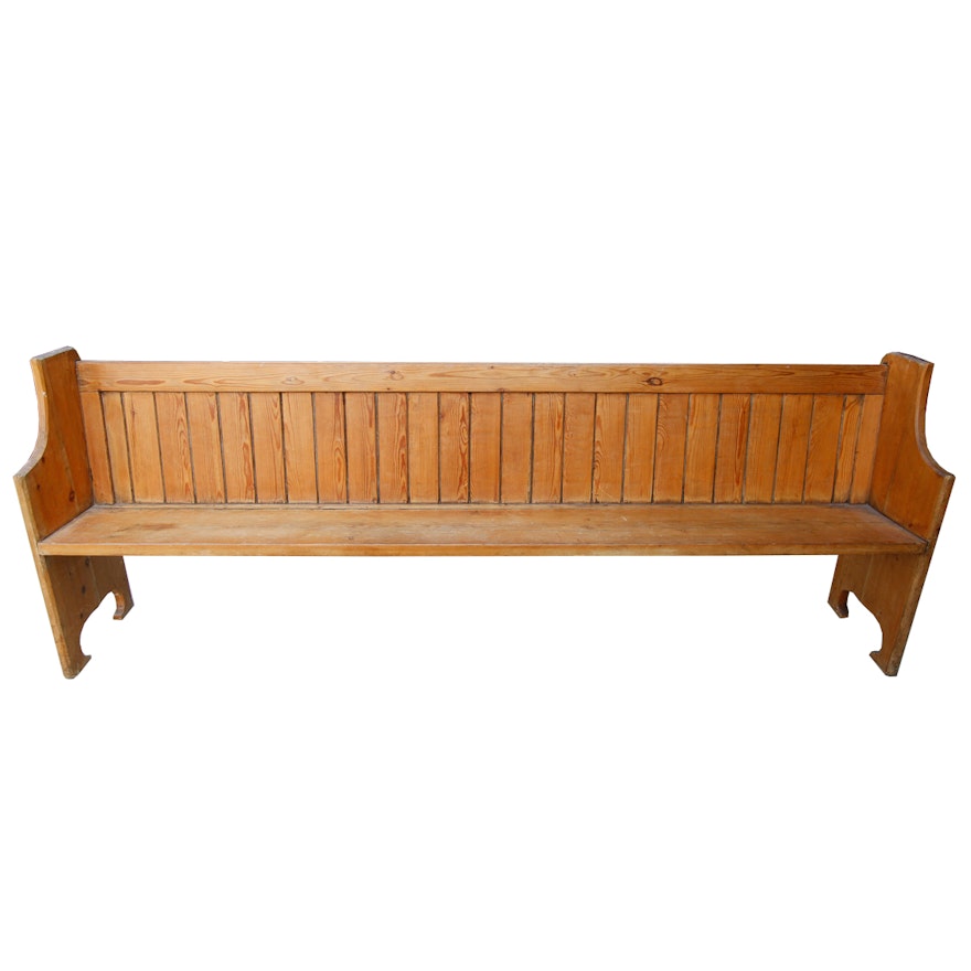 Vintage Pine Church Bench