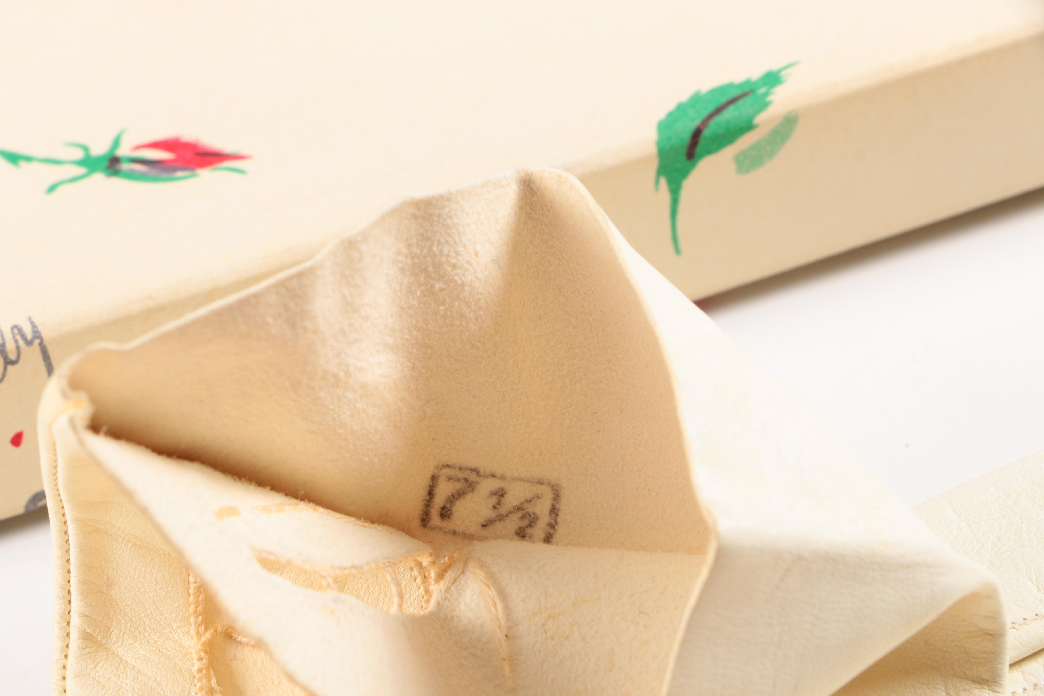 Wooden Jewelry Box and a Collection of Women's Gloves